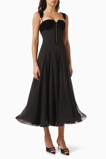 robe de style evening dress Robe longue en satin avec étole en chiffon main image 1
