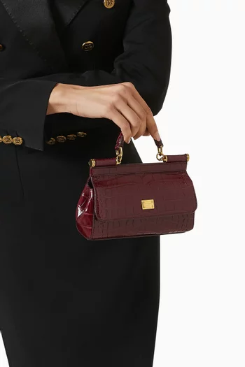 حقيبة سيسيلي إيست ويست صغيرة جلد بنقشة جلد التمساح