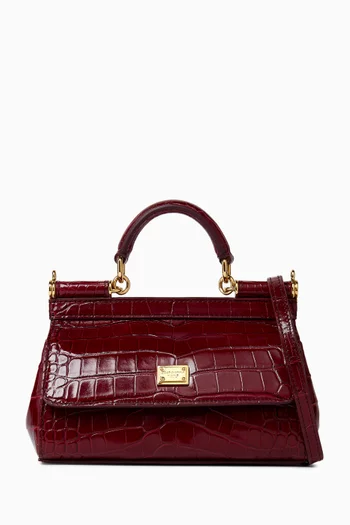 حقيبة سيسيلي إيست ويست صغيرة جلد بنقشة جلد التمساح