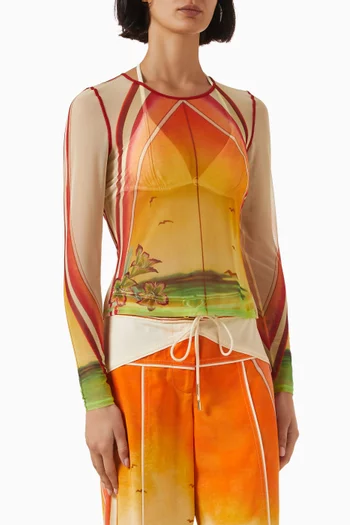 Golden Break Top in Mesh