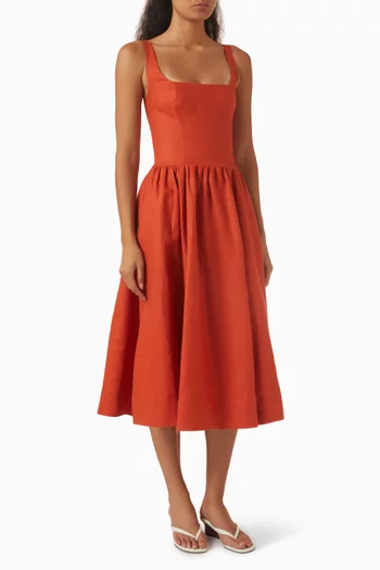 denim midi dress sleeveless Women's Dorothy Sleeveless Dress | Light Wash, Size:MEDIUM