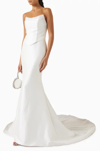 Strapless Bridal Gown in Satin