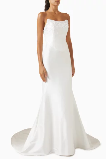 Strapless Bridal Gown in Satin