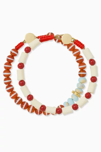 The Paprika Beaded Bracelet, Set of 2