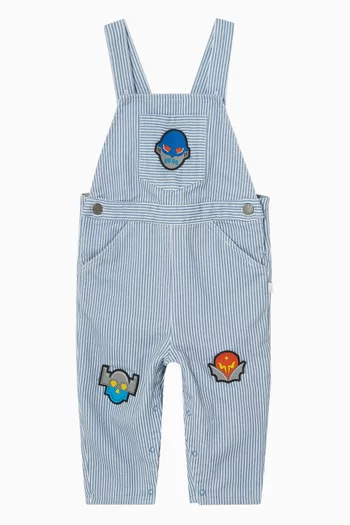 Striped Dungarees in Cotton