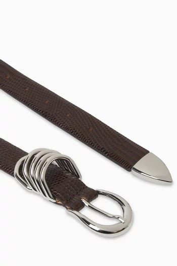 Hollyhock Belt in Lizard-effect Leather