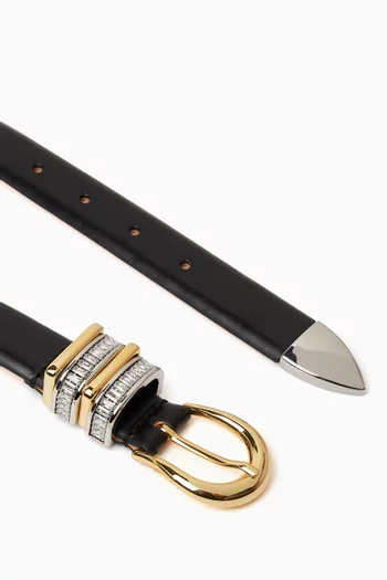 Hollyhock Crystal Belt in Leather
