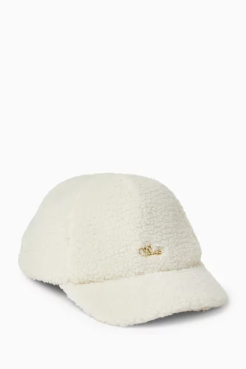 Logo Cap in Faux Shearling