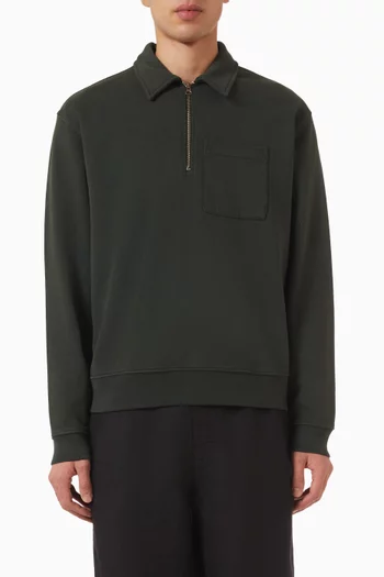 Reeve Quarter-zip Sweatshirt in Cotton Loopback