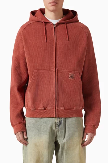 Bleach Waffle Zip Hoodie in Cotton