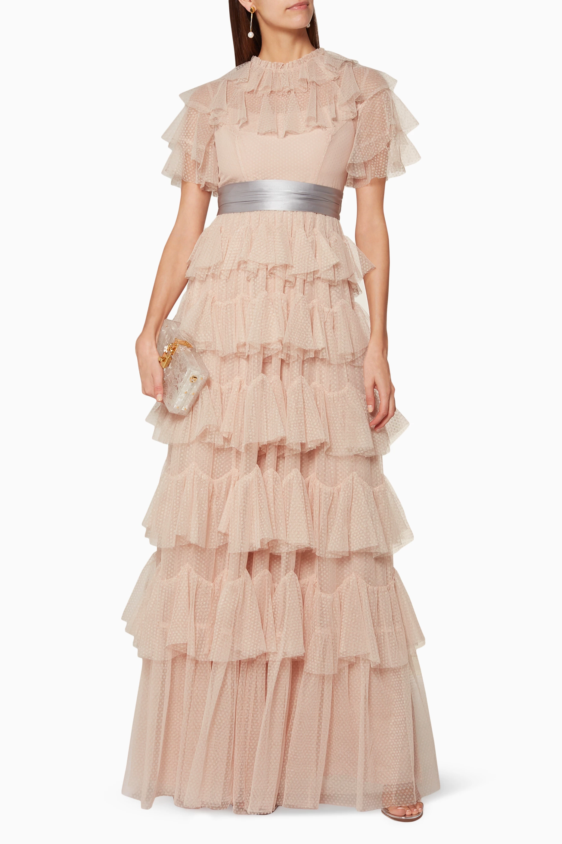 Needle and thread venetian rose tulle gown top