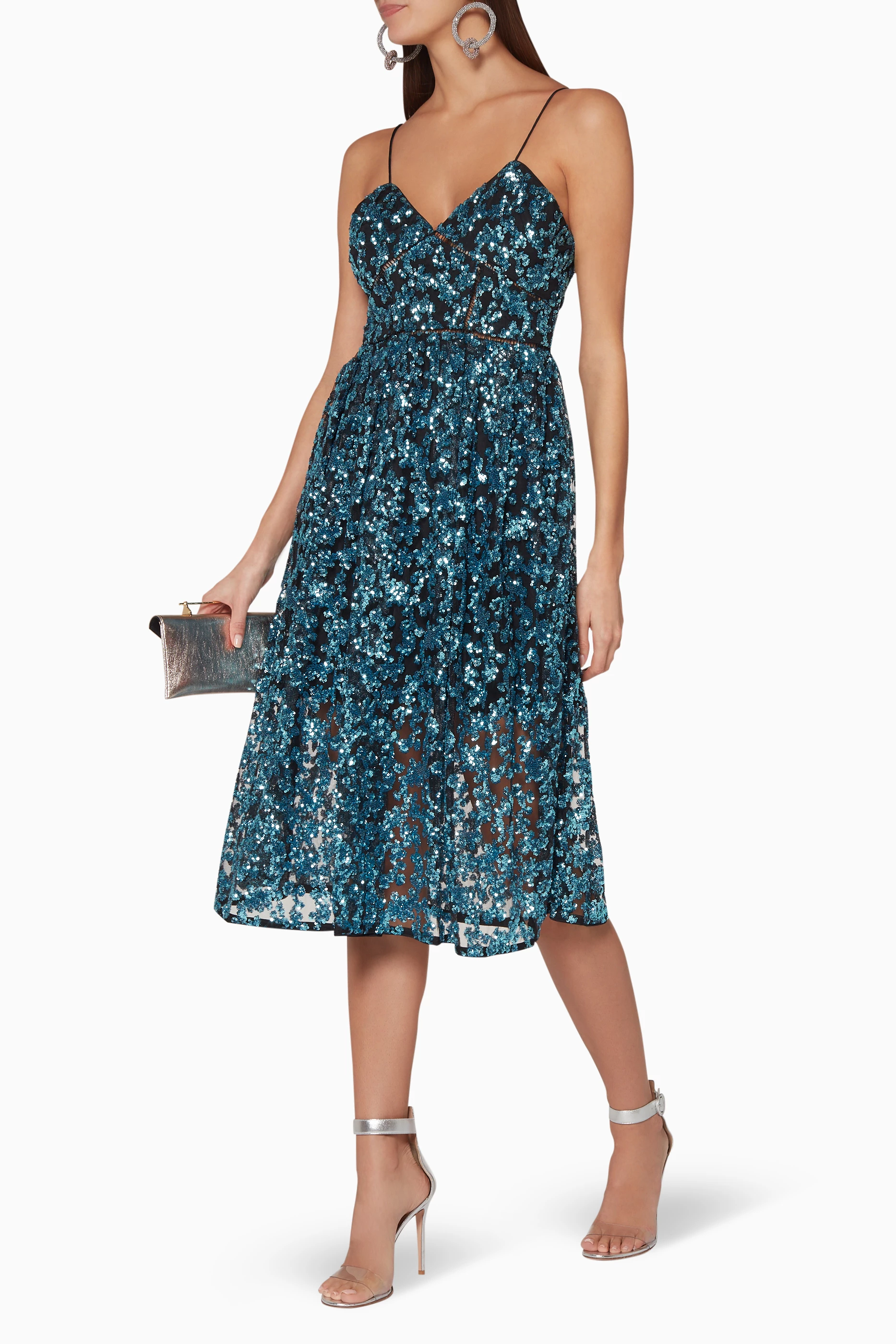 Self portrait sales blue sequin dress