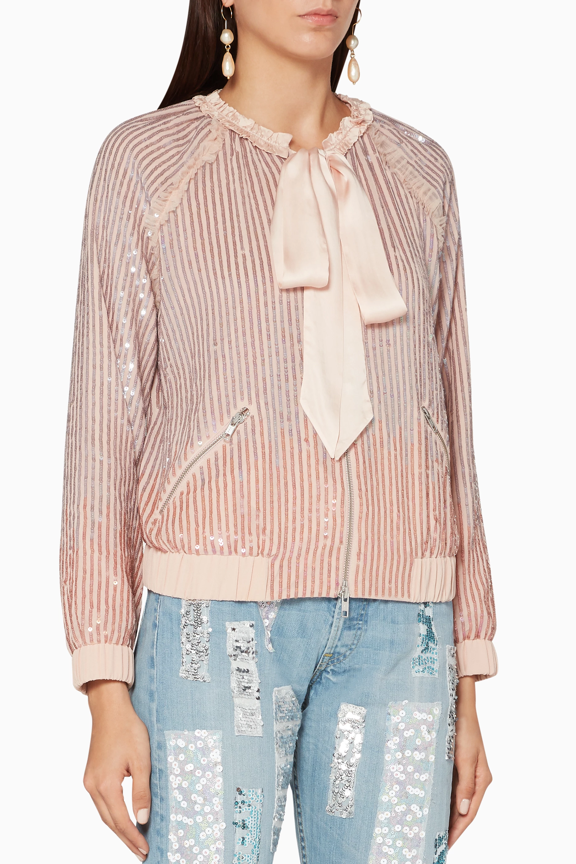 Needle and deals thread sequin jacket