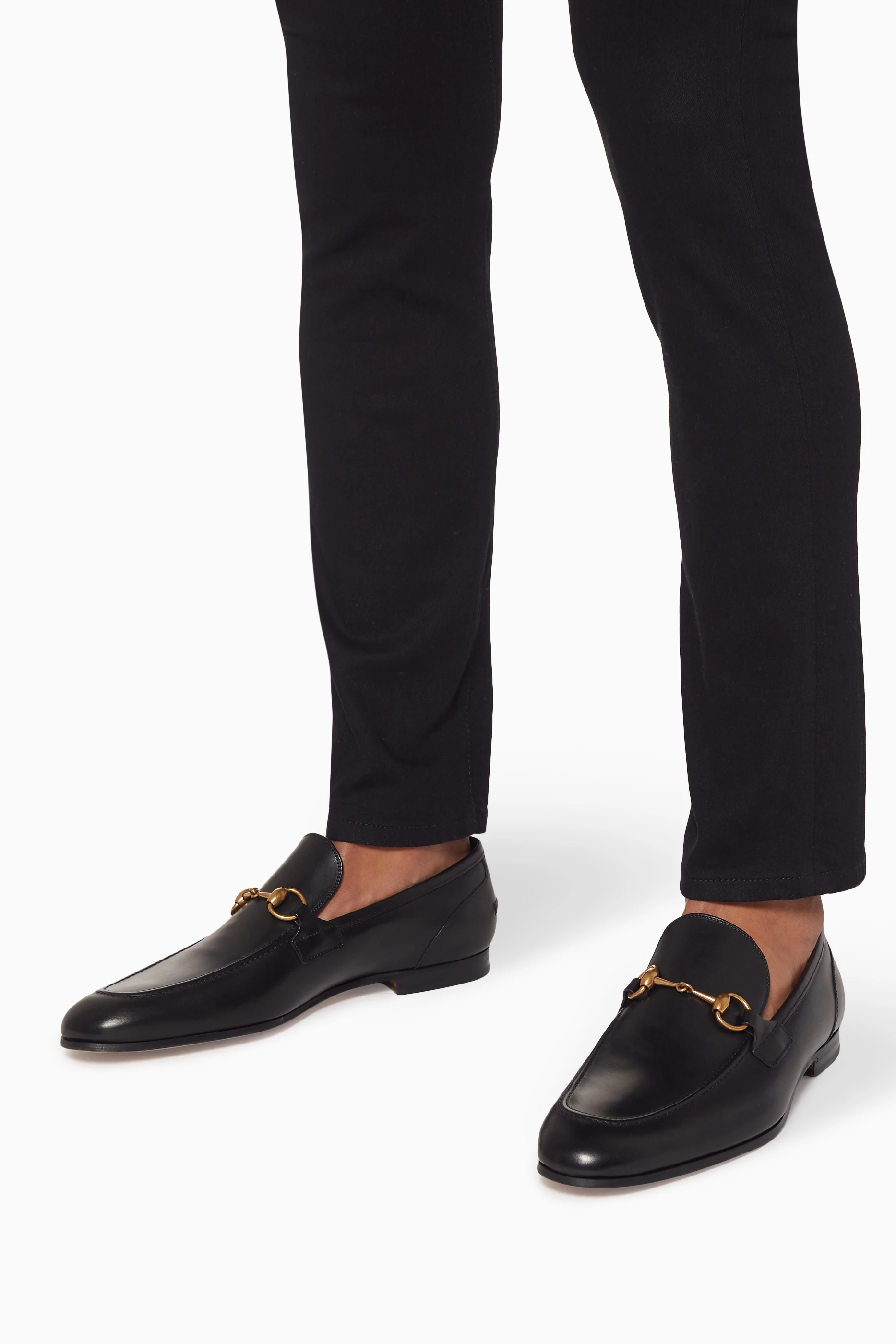 Gucci jordaan shop leather loafer mens