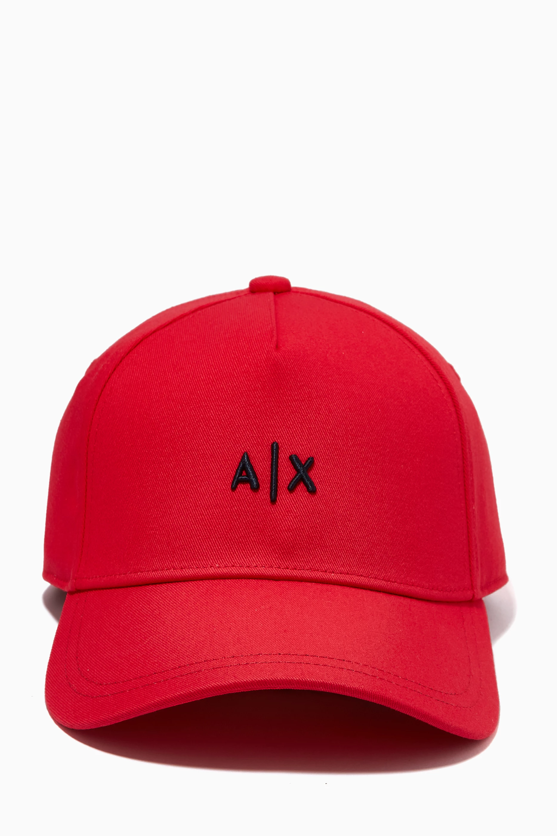 Shop Armani Exchange Red A|X Baseball Cap in Cotton for MEN | Ounass Bahrain