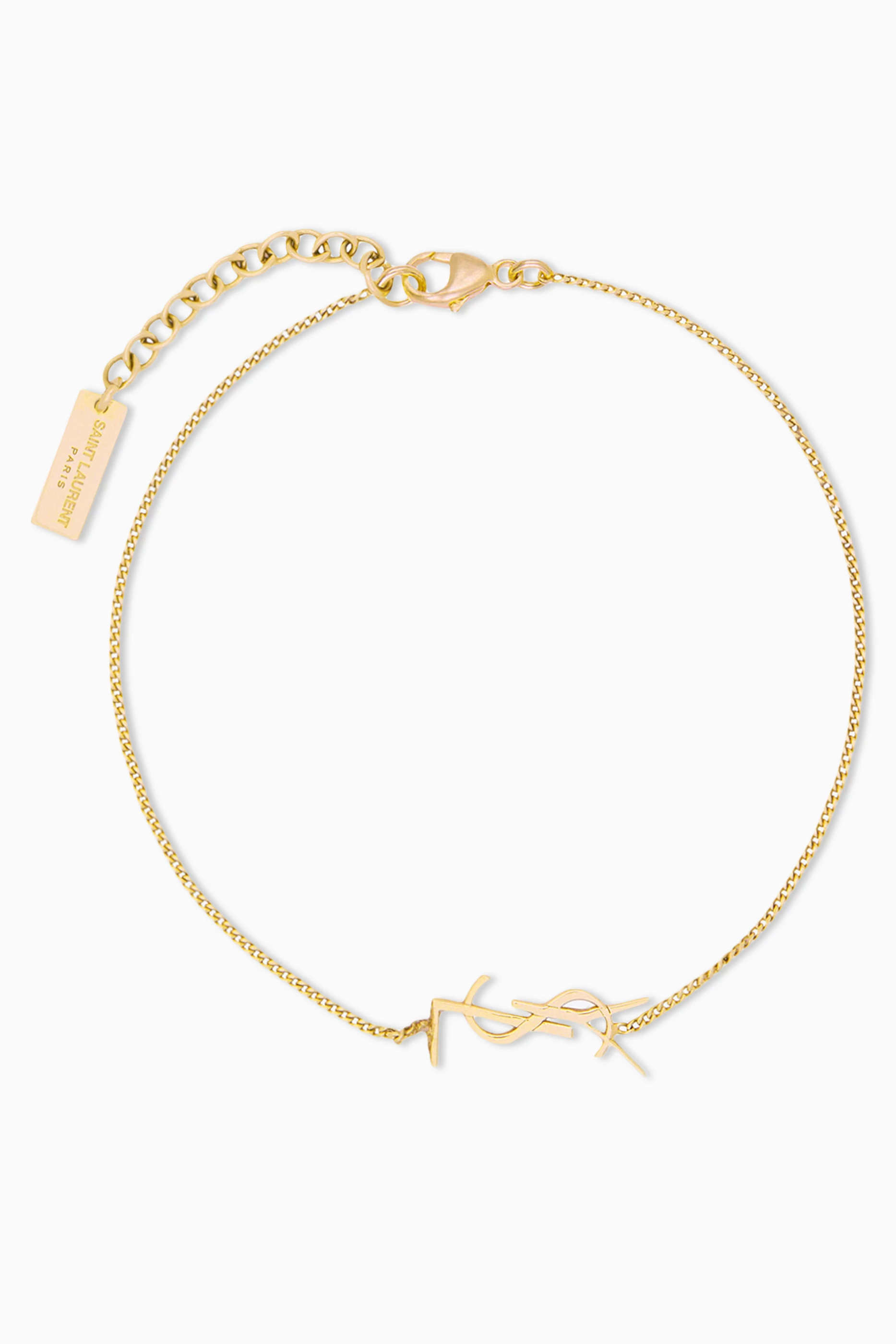 Saint laurent charm bracelet discount in gold brass