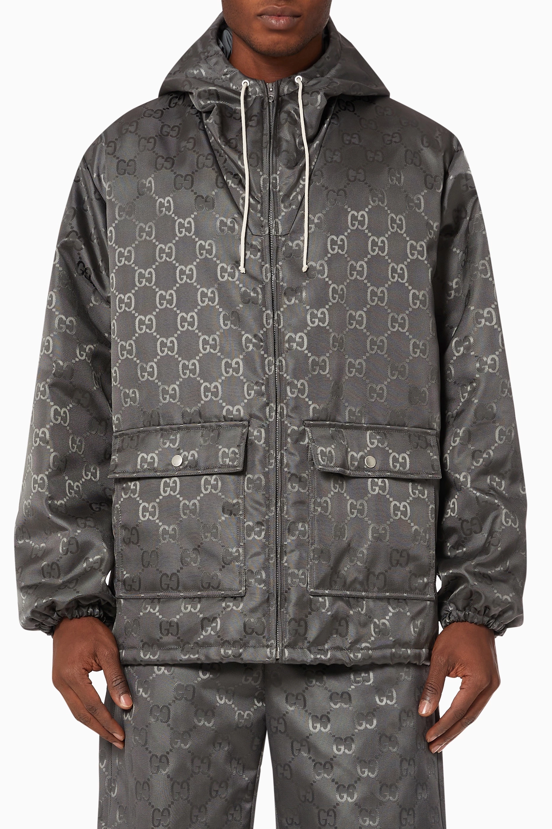Buy Gucci Grey Off The Grid Zip Jacket in GG ECONYL® for MEN | Ounass  Bahrain