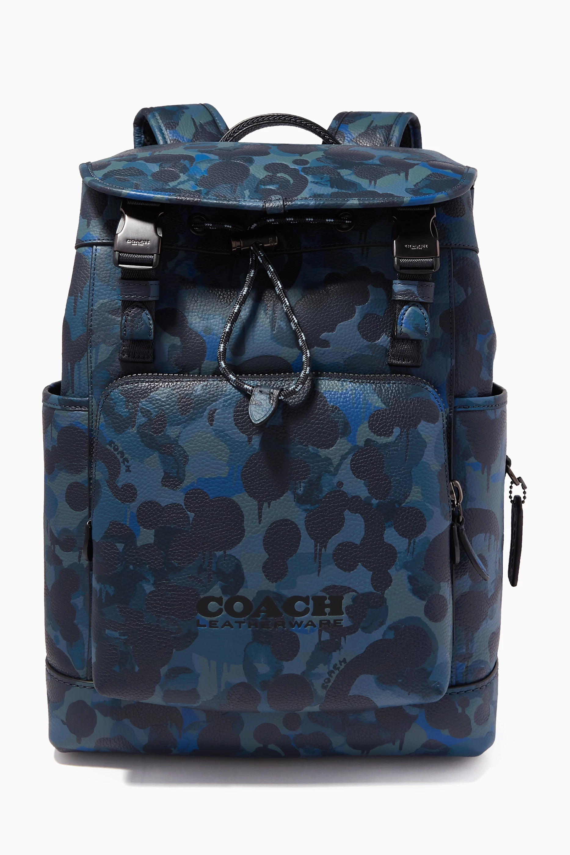 Buy Coach Blue League Flap backpack in Camo Print Leather for Men