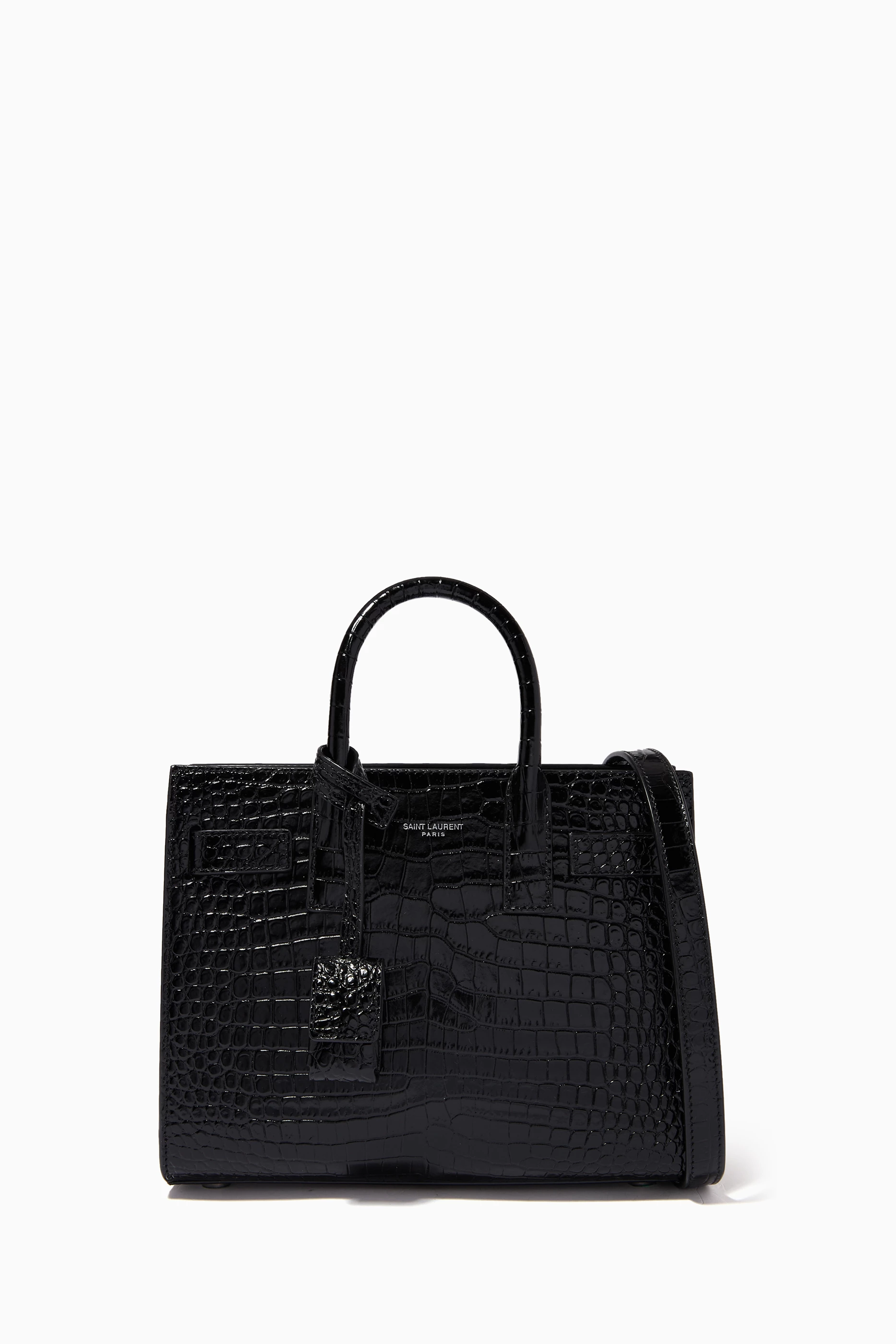 Classic sac de jour nano shop in embossed crocodile shiny leather