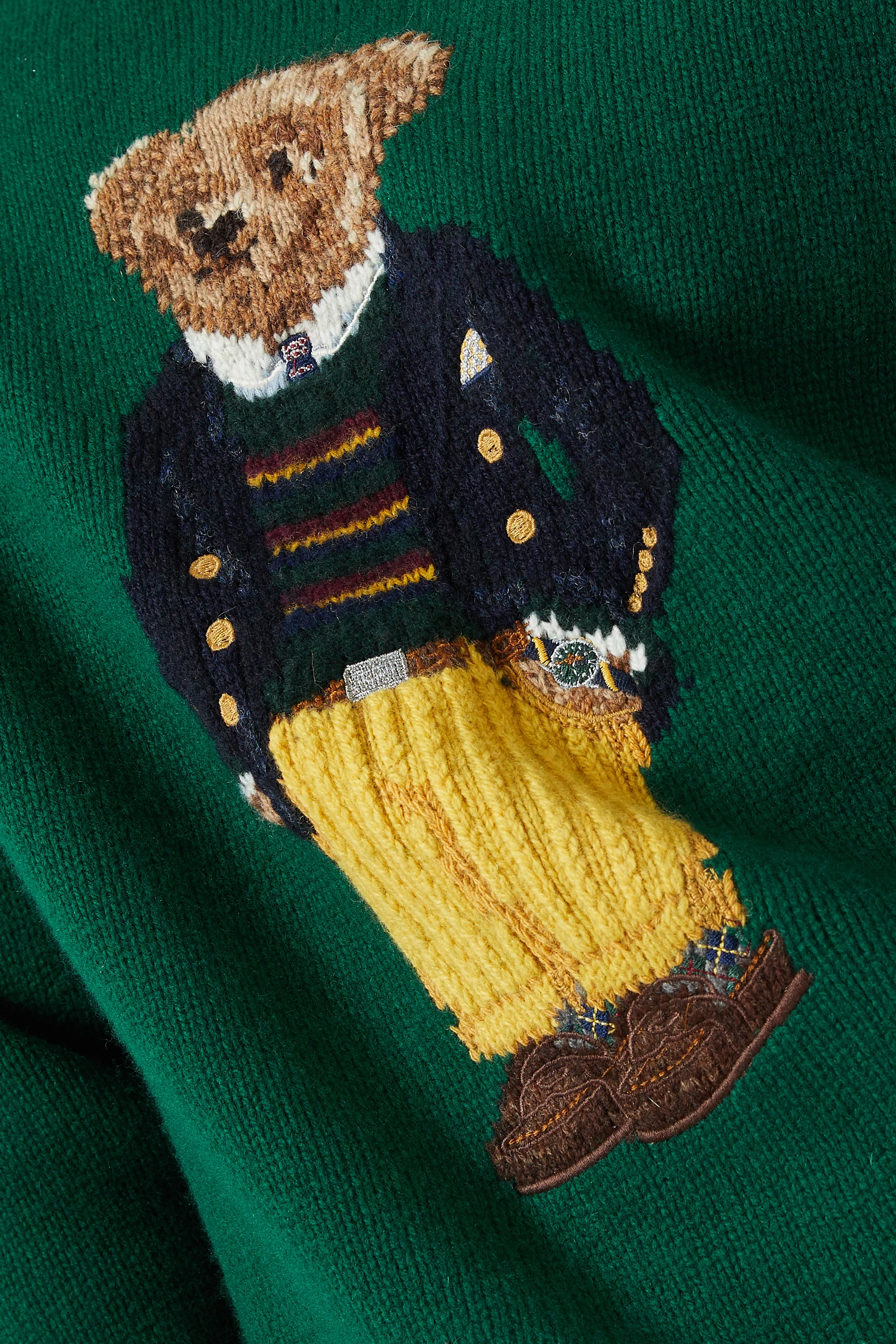 Polo bear sweater green new arrivals