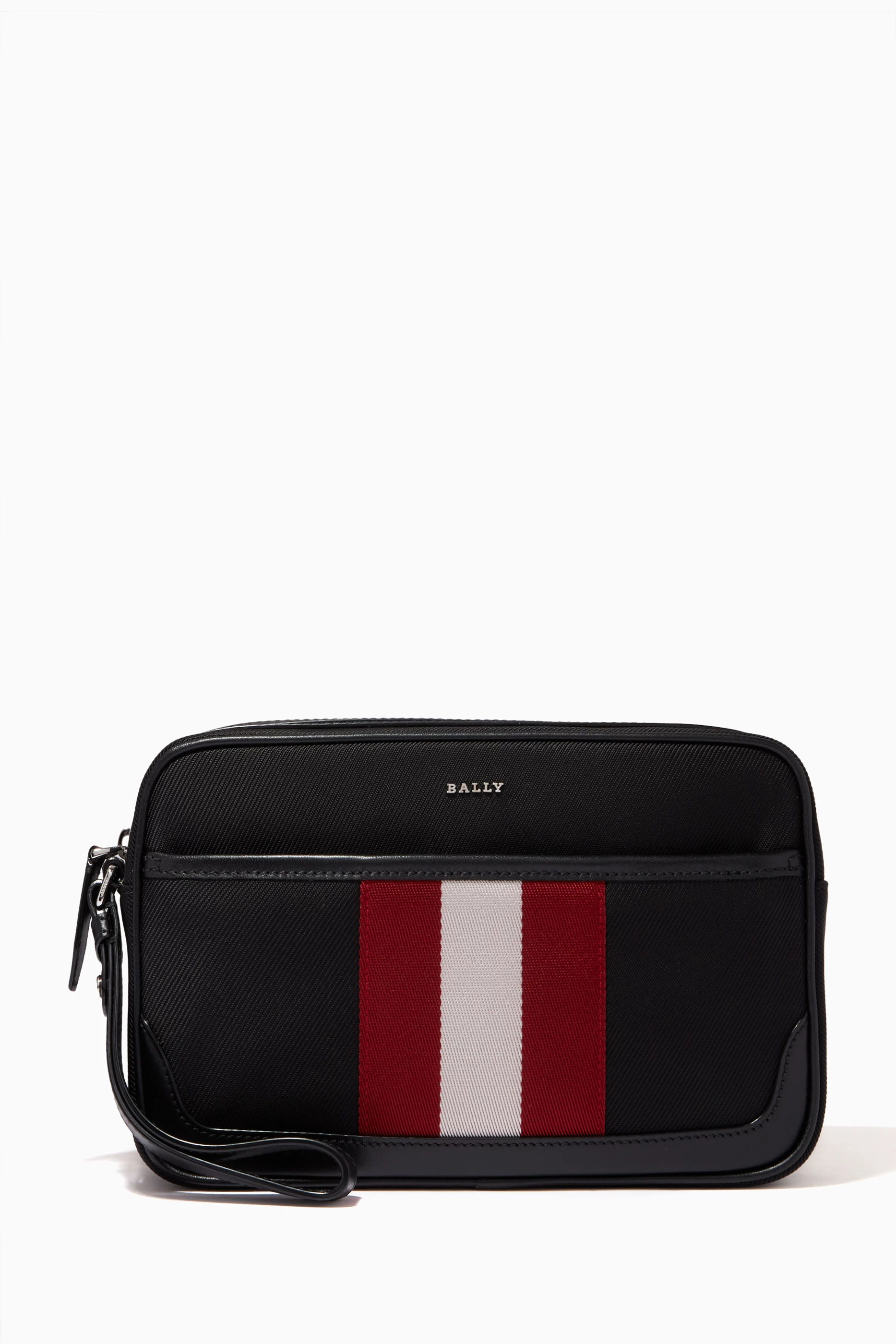 Buy Bally Black Caliros Clutch Bag in Techno Nylon for Men in