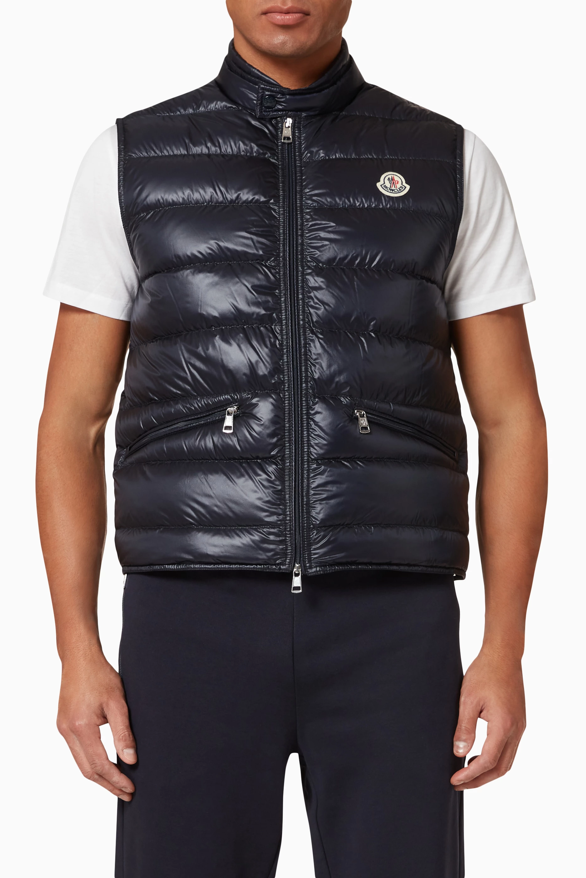 Buy Moncler Blue Gui Padded Down Vest in Nylon for Men in Bahrain