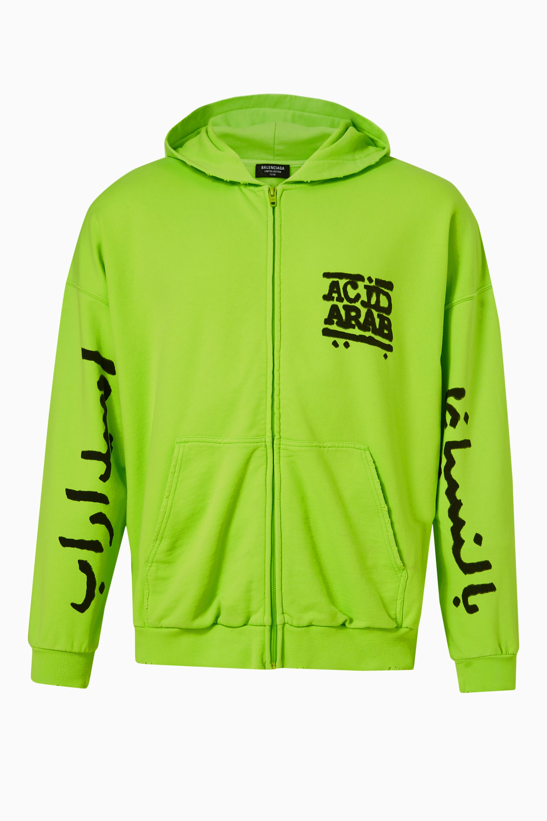 Neon green balenciaga hoodie on sale