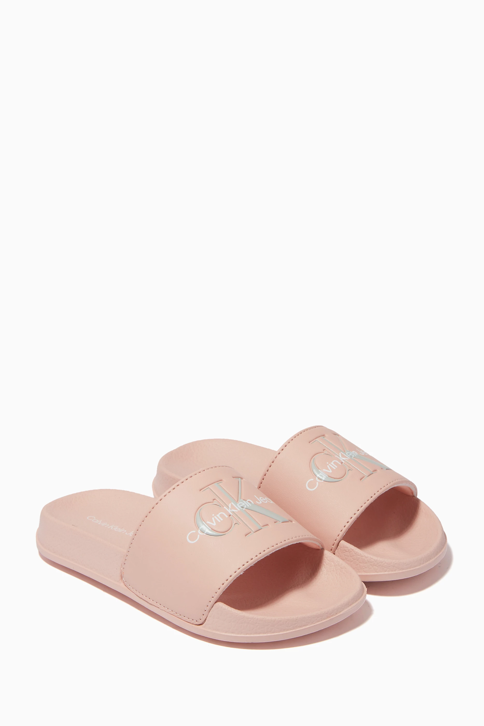 Pink calvin klein store slides