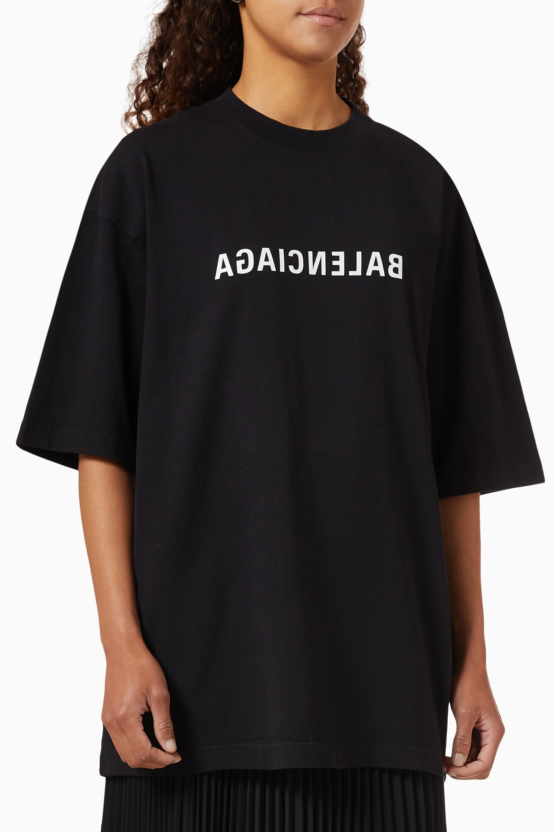 Buy Balenciaga Black Mirror Balenciaga T shirt in Cotton Jersey