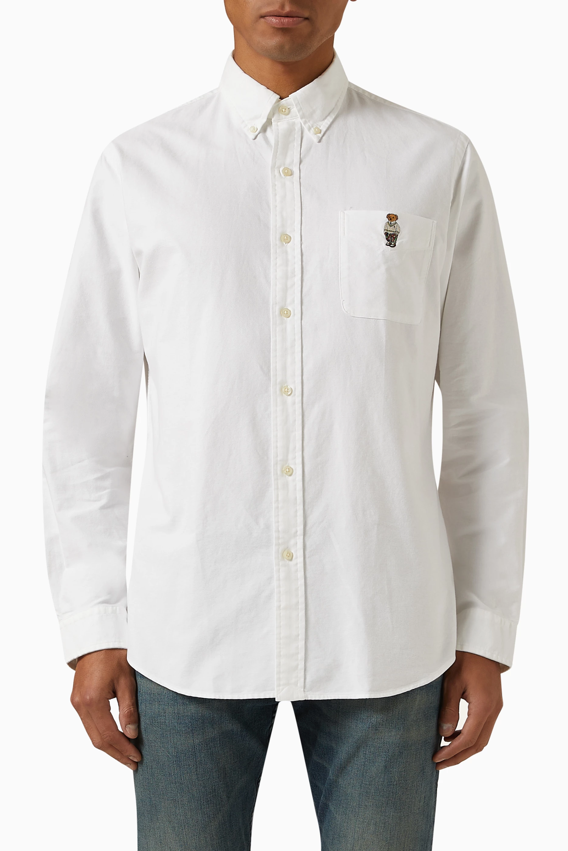 Polo ralph lauren deals embroidered bear oxford shirt