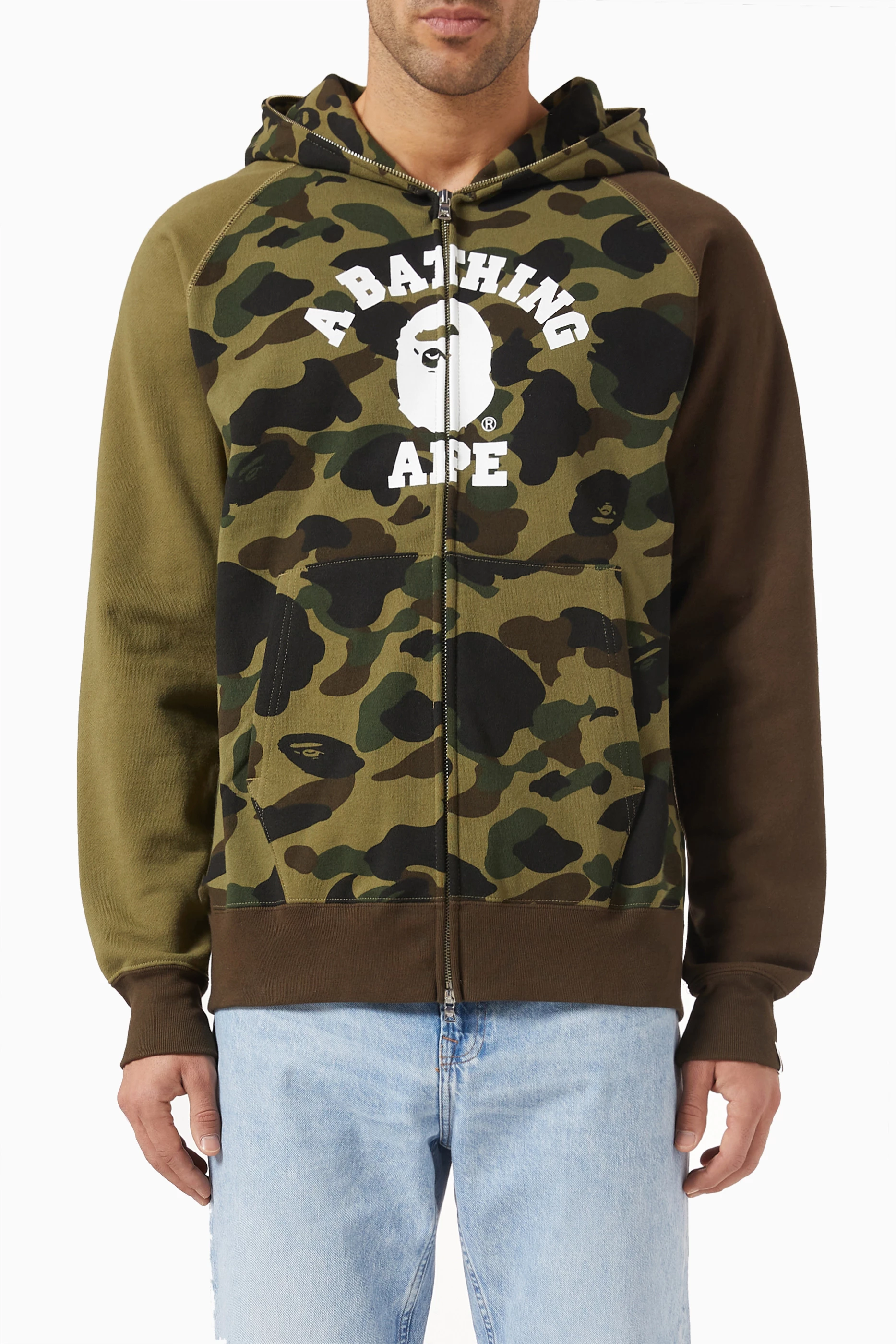 Buy A Bathing Ape 1st Camo Crazy College Full-zip Hoodie in Cotton-terry  for MEN Ounass Bahrain