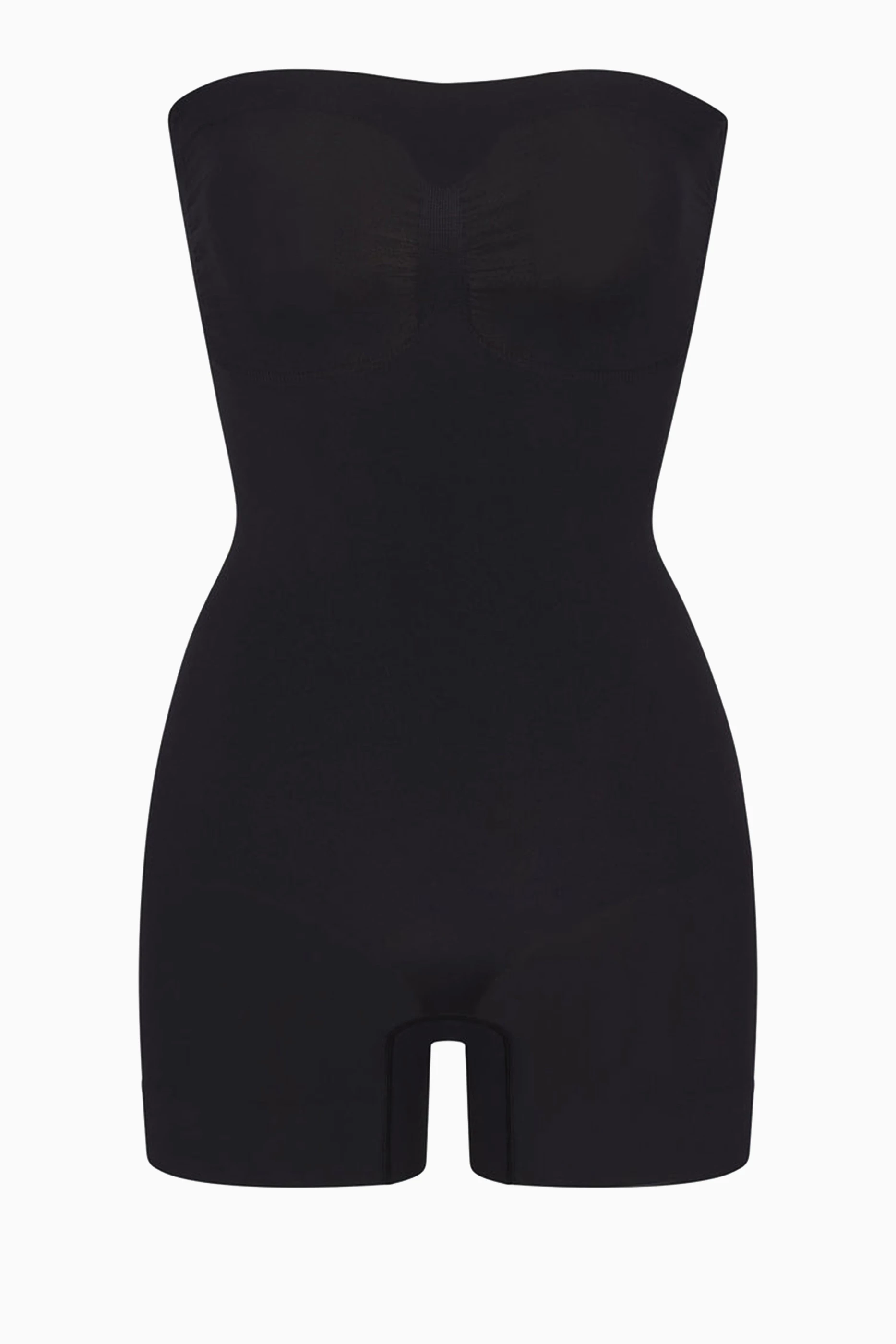 Buy SKIMS Black Seamless Sculpt Strapless Mid Thigh Bodysuit for