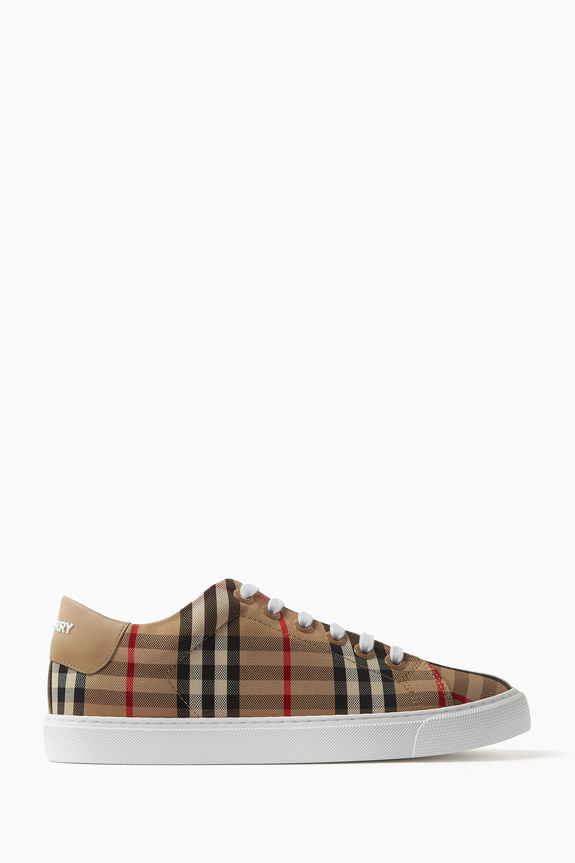 Buy Burberry Neutral Sneakers in Vintage Check Leather for Women