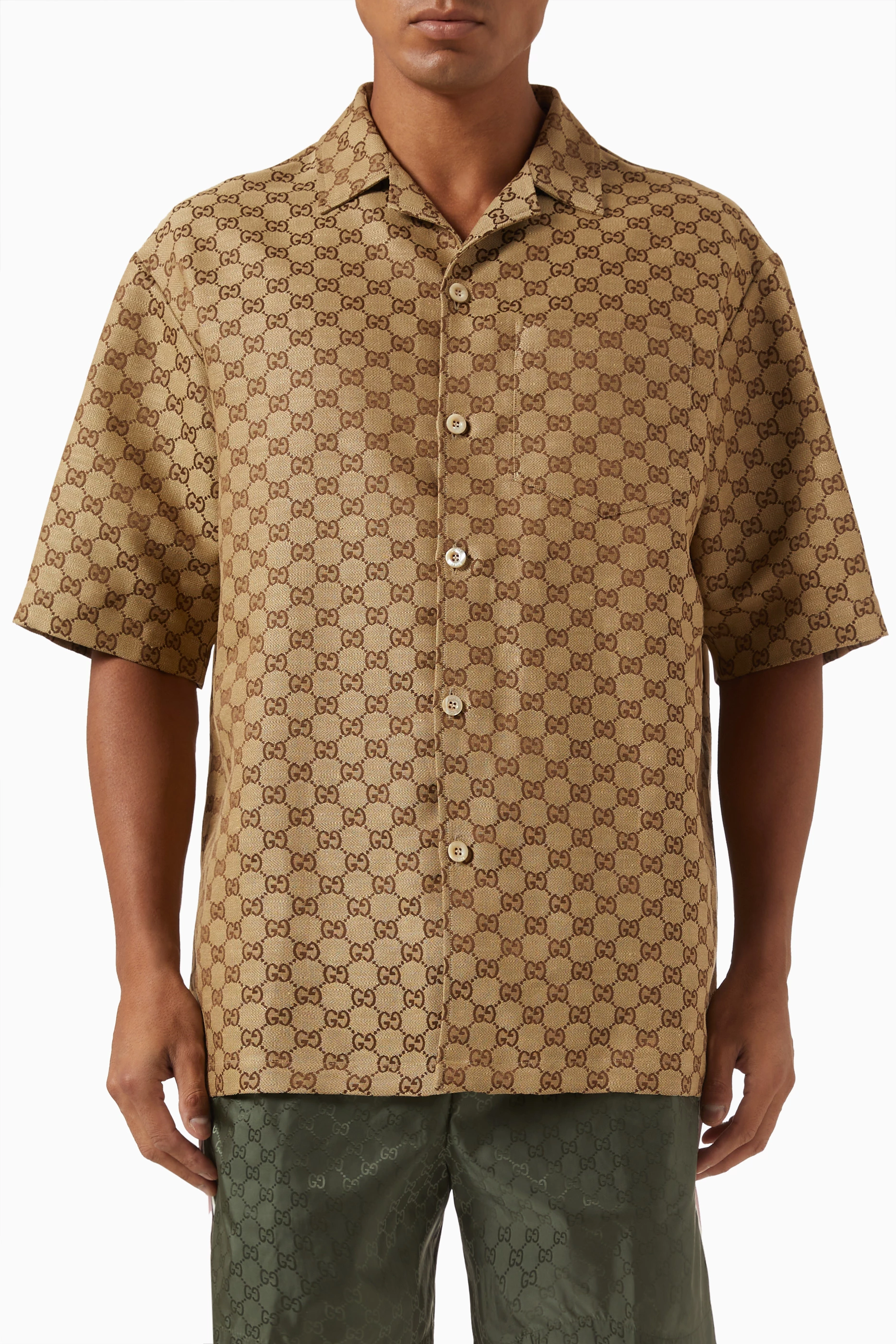 Brown gucci sale shirt