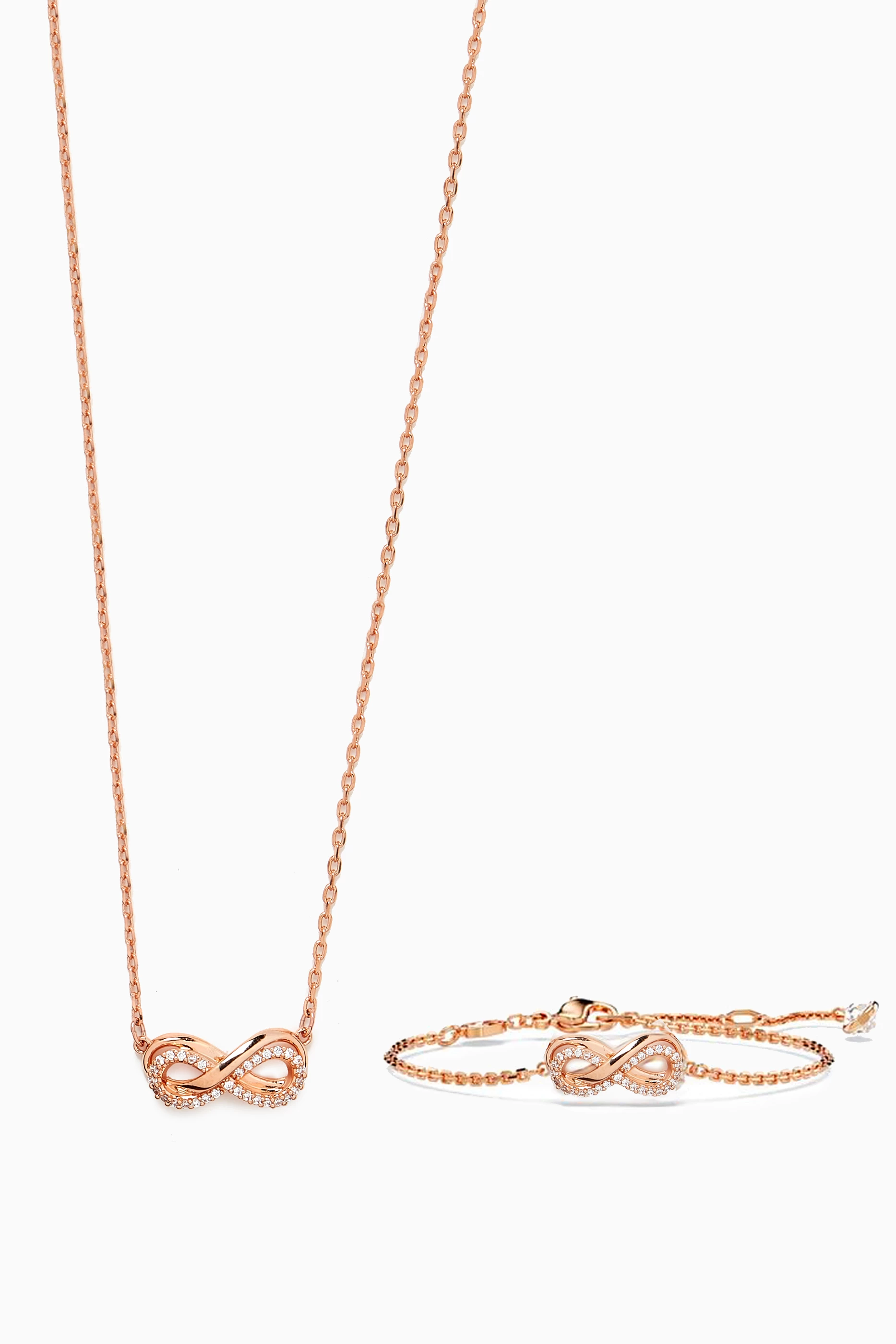 Swarovski rose gold infinity necklace top