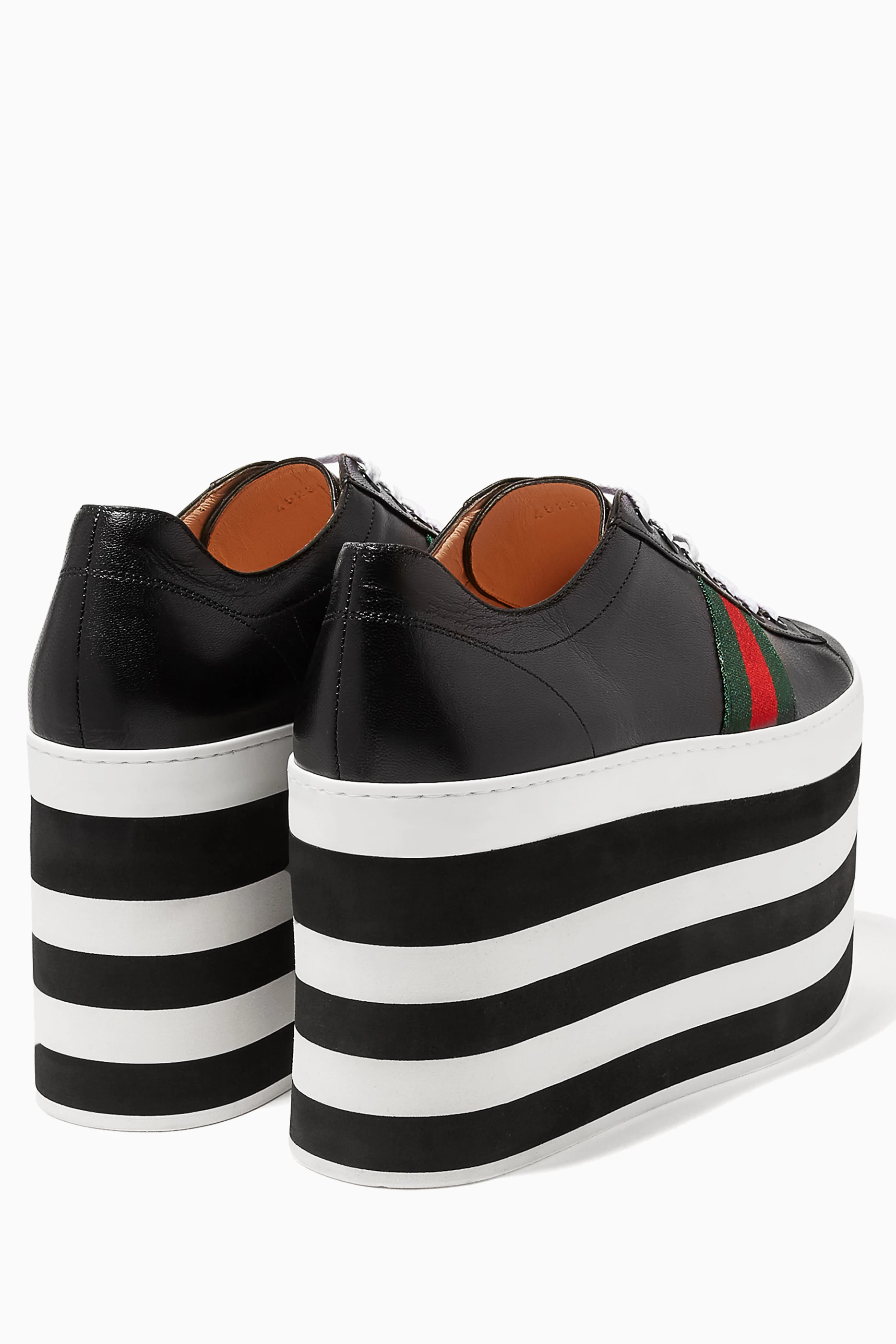 Buy Gucci Multicolour Black Leather Low Top Platform Sneakers For Women Online Ounass Bahrain