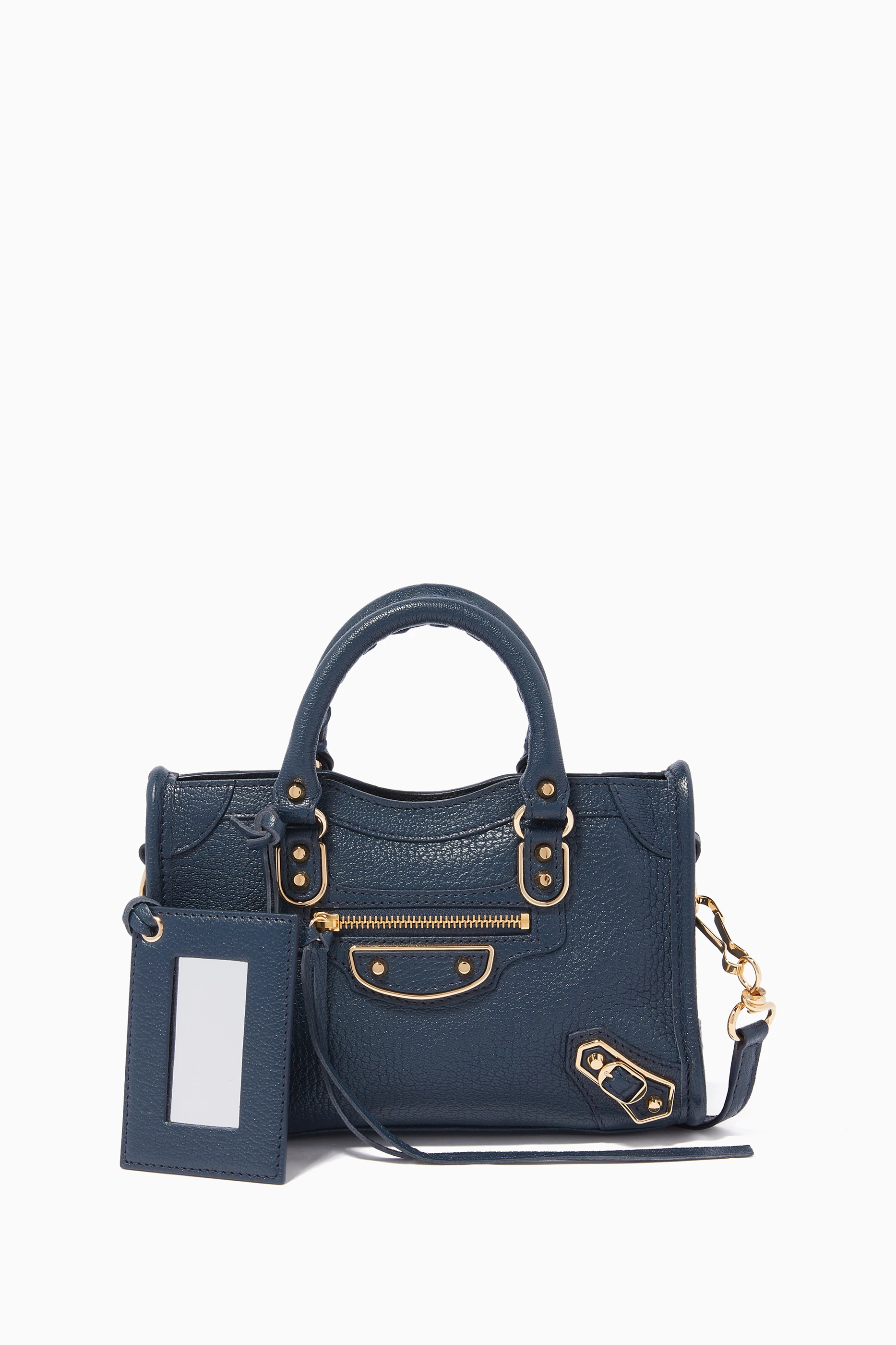 Buy Balenciaga Blue Navy Nano Classic Metallic Edge City Cross Body Bag For Women Online Ounass Bahrain