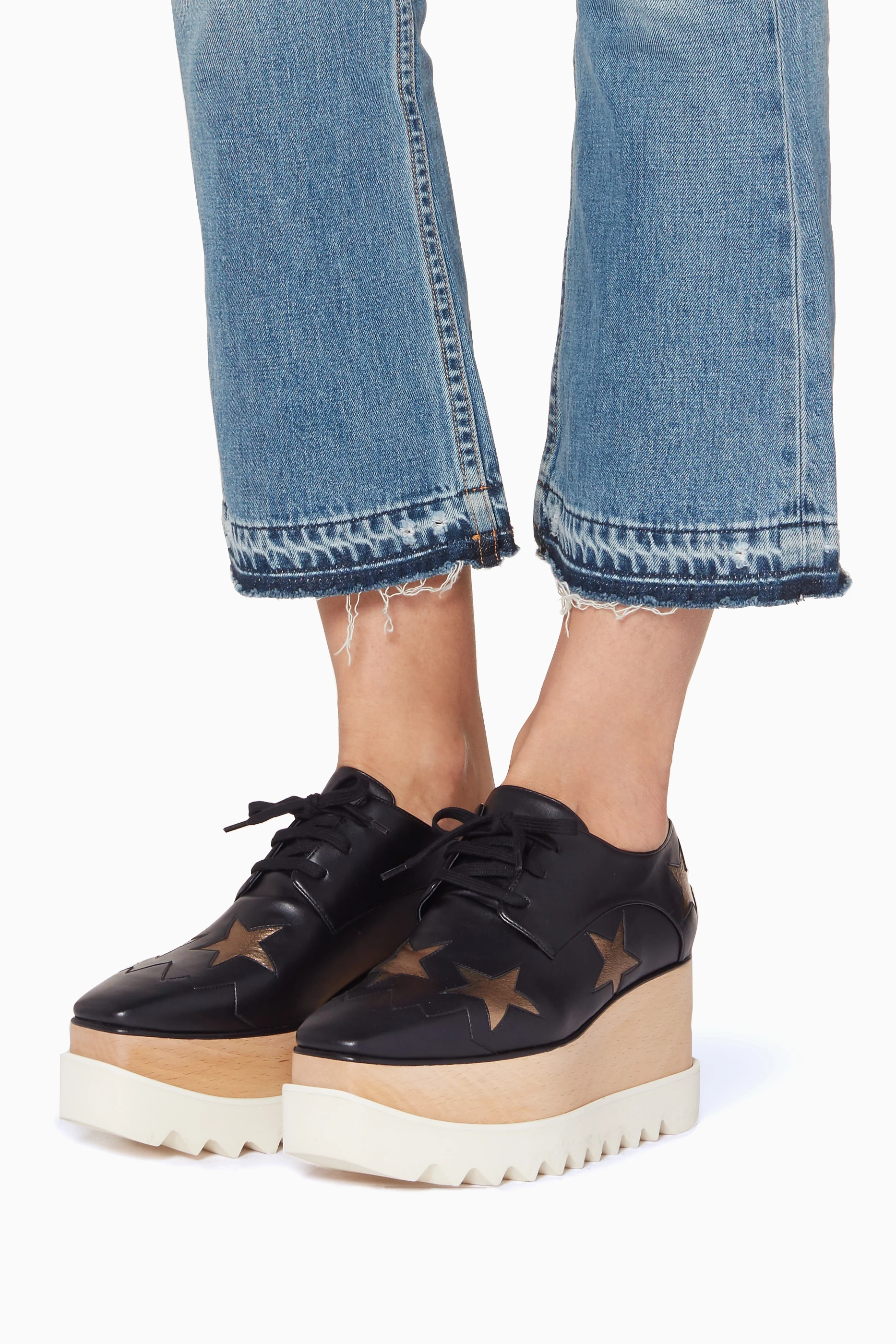 Buy Stella McCartney Gold Black Elyse Gold Star Platforms For Women Online Ounass Bahrain