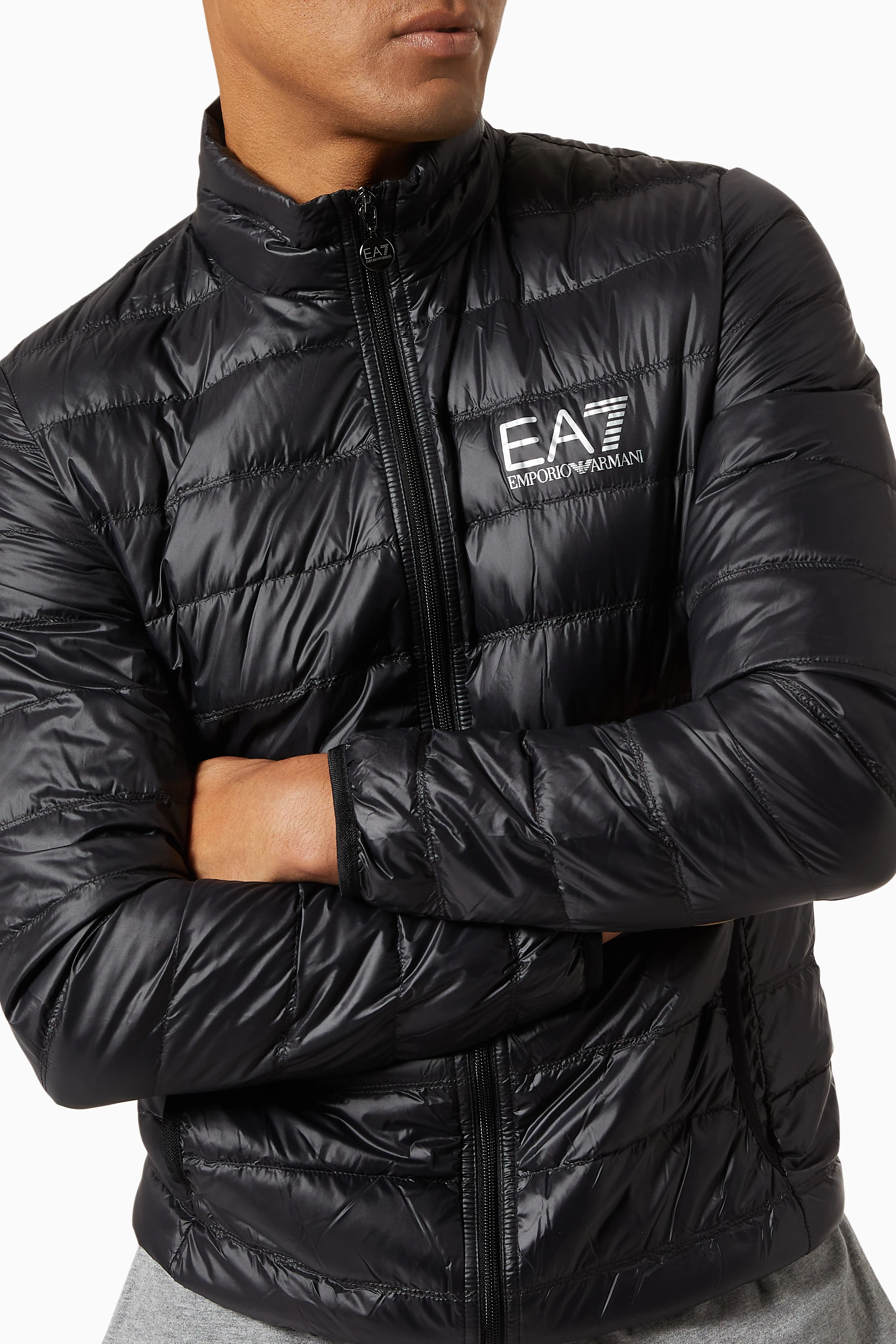 Buy Emporio Armani Black EA7 Train Core Down Jacket For Men Online Ounass Bahrain