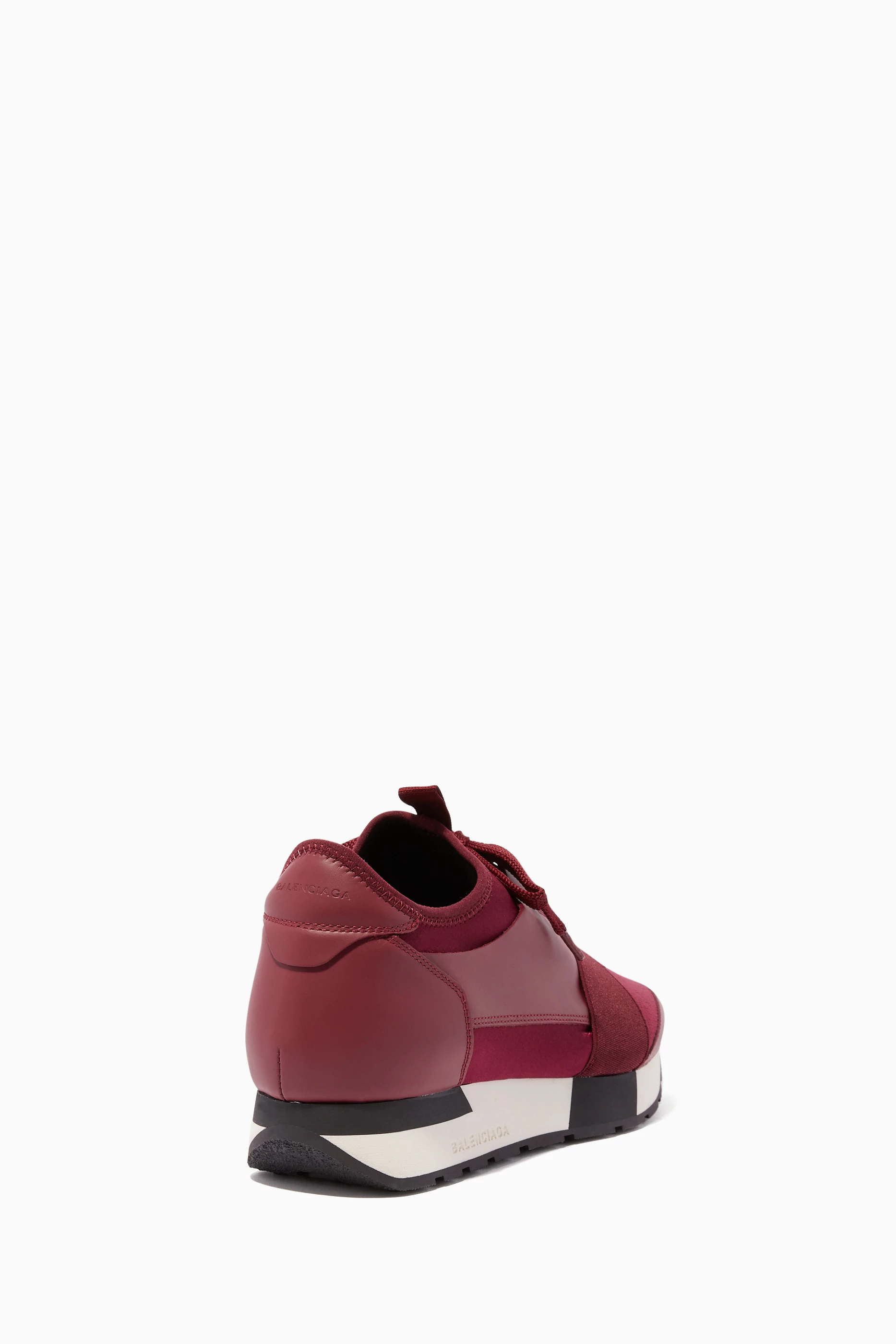 Buy Balenciaga Red Dark-Red Race Runner Low-Top Sneakers For Women