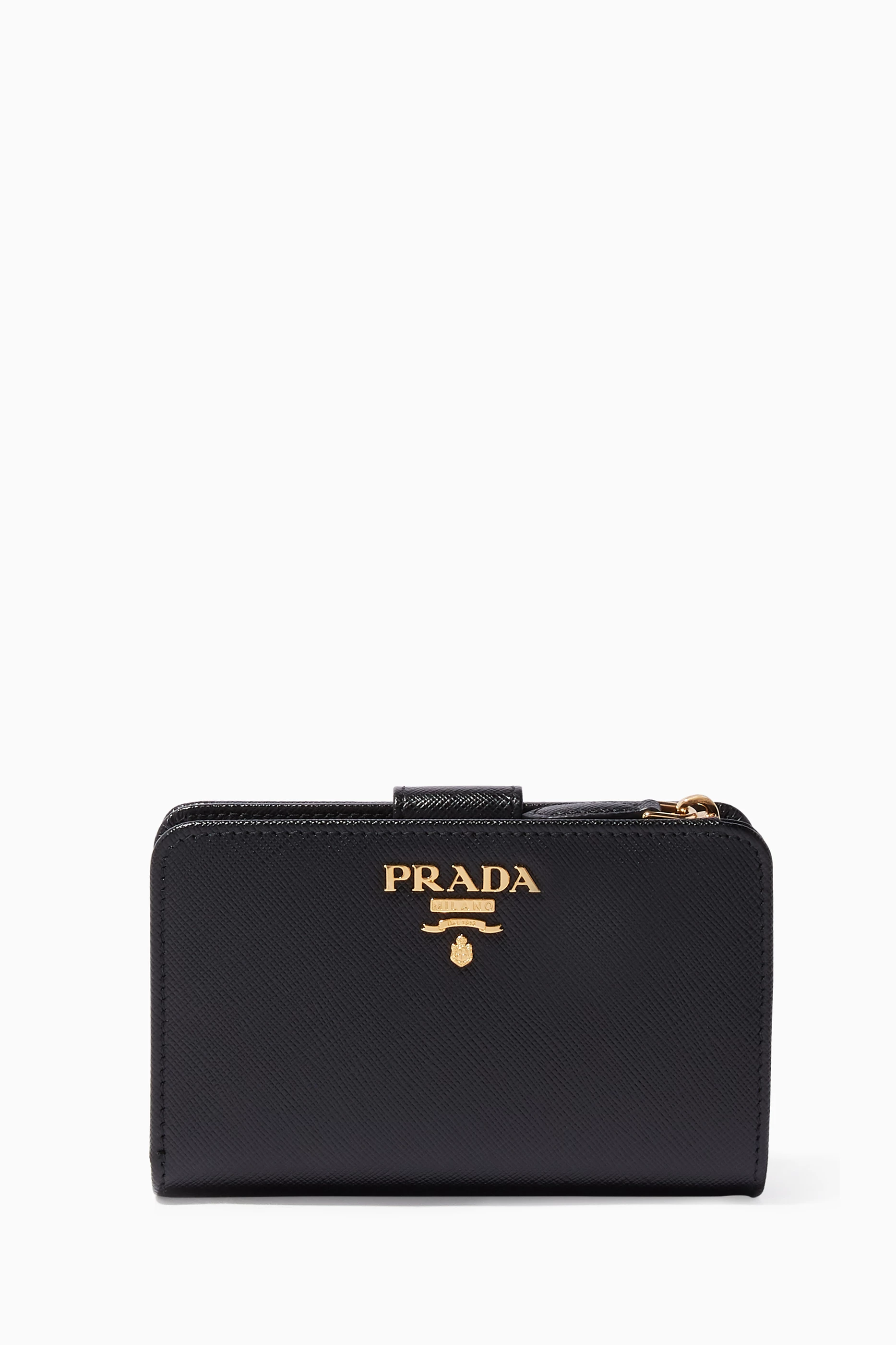 Buy Prada Black Black Saffiano Leather Zip Around Wallet For Women Online Ounass Bahrain