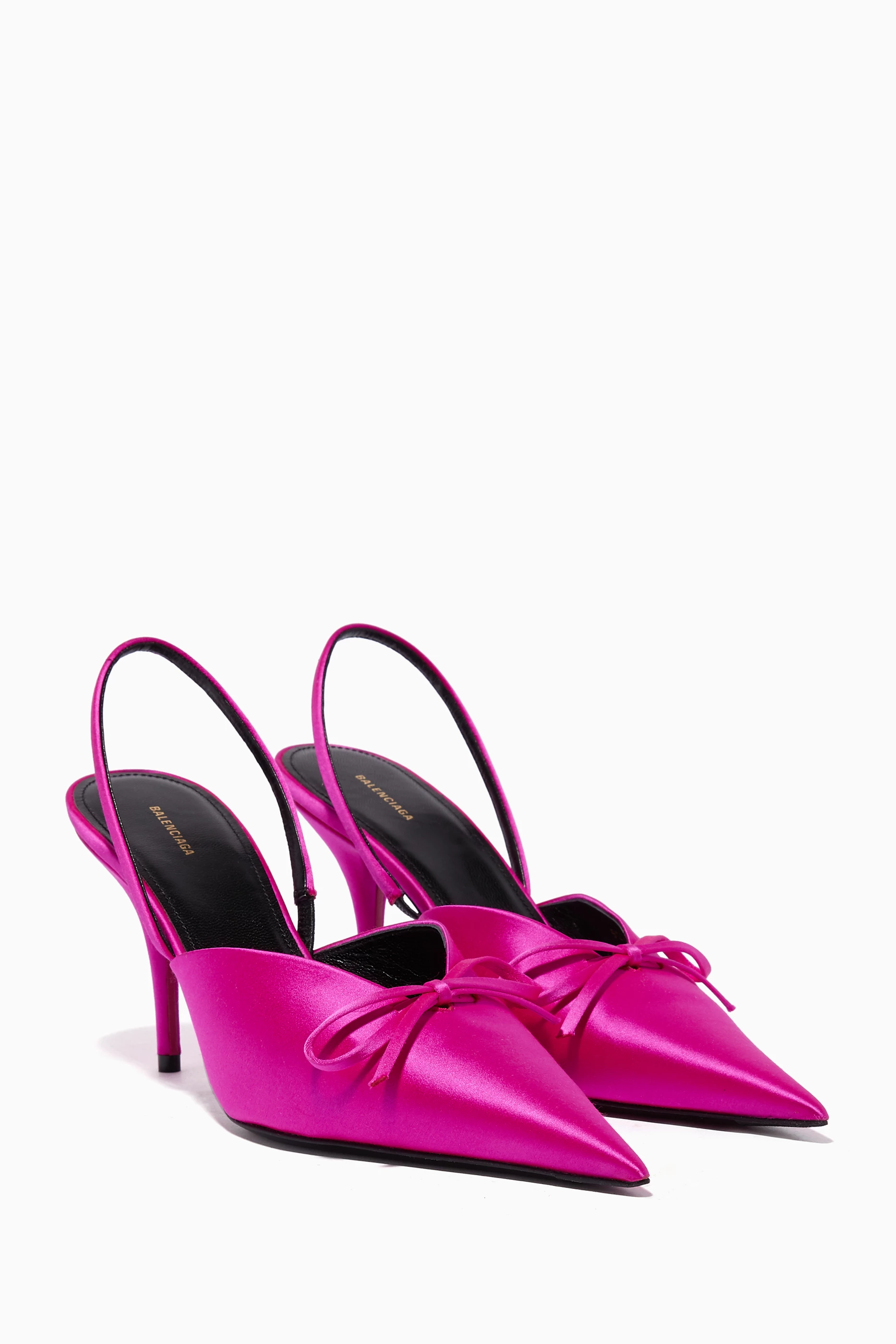 Satin Mules Balenciaga Knife Satin Slingback Pumps Buy Balenciaga