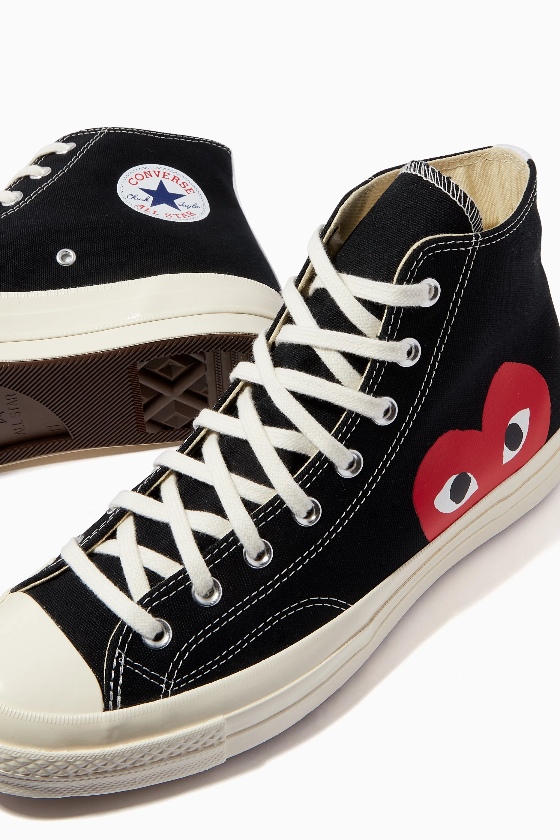 Buy Comme des Garcons PLAY Black x Converse Chuck 70 High Top Sneakers in Canvas For Men Online Ounass Bahrain