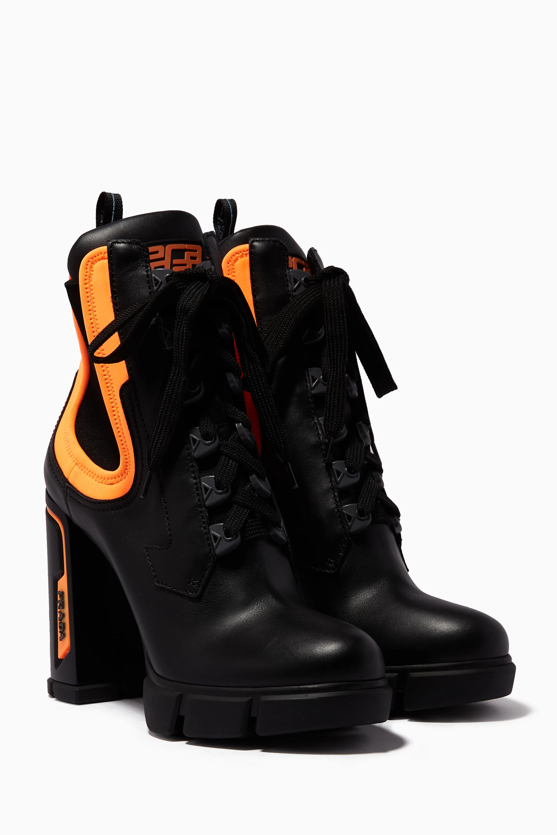Buy Prada Black Black Neoprene Leather Tread Boots For Women Online Ounass Bahrain