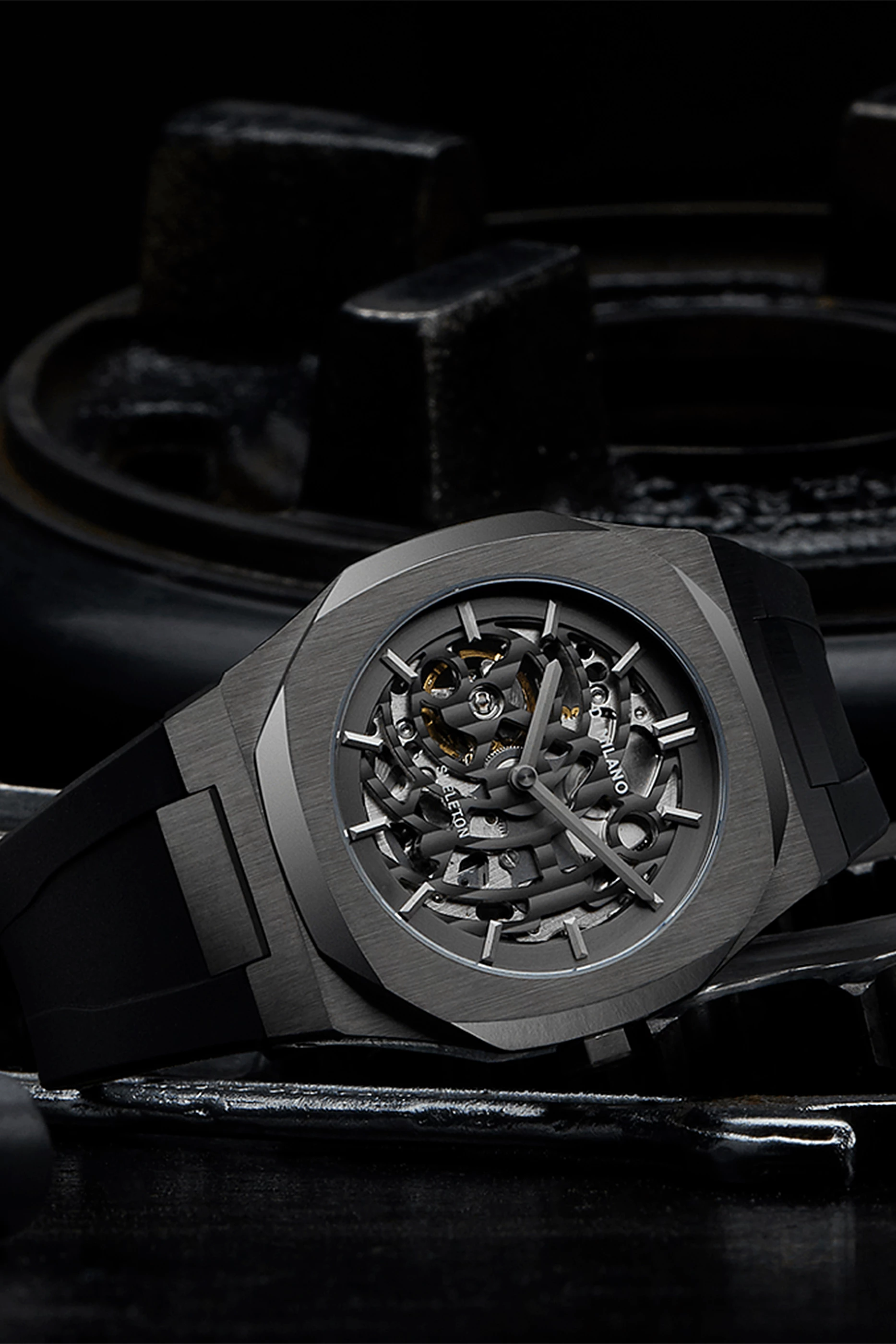 Buy D1 Milano Silver Skeleton 41.5mm Automatic Watch For Men Online Ounass Bahrain