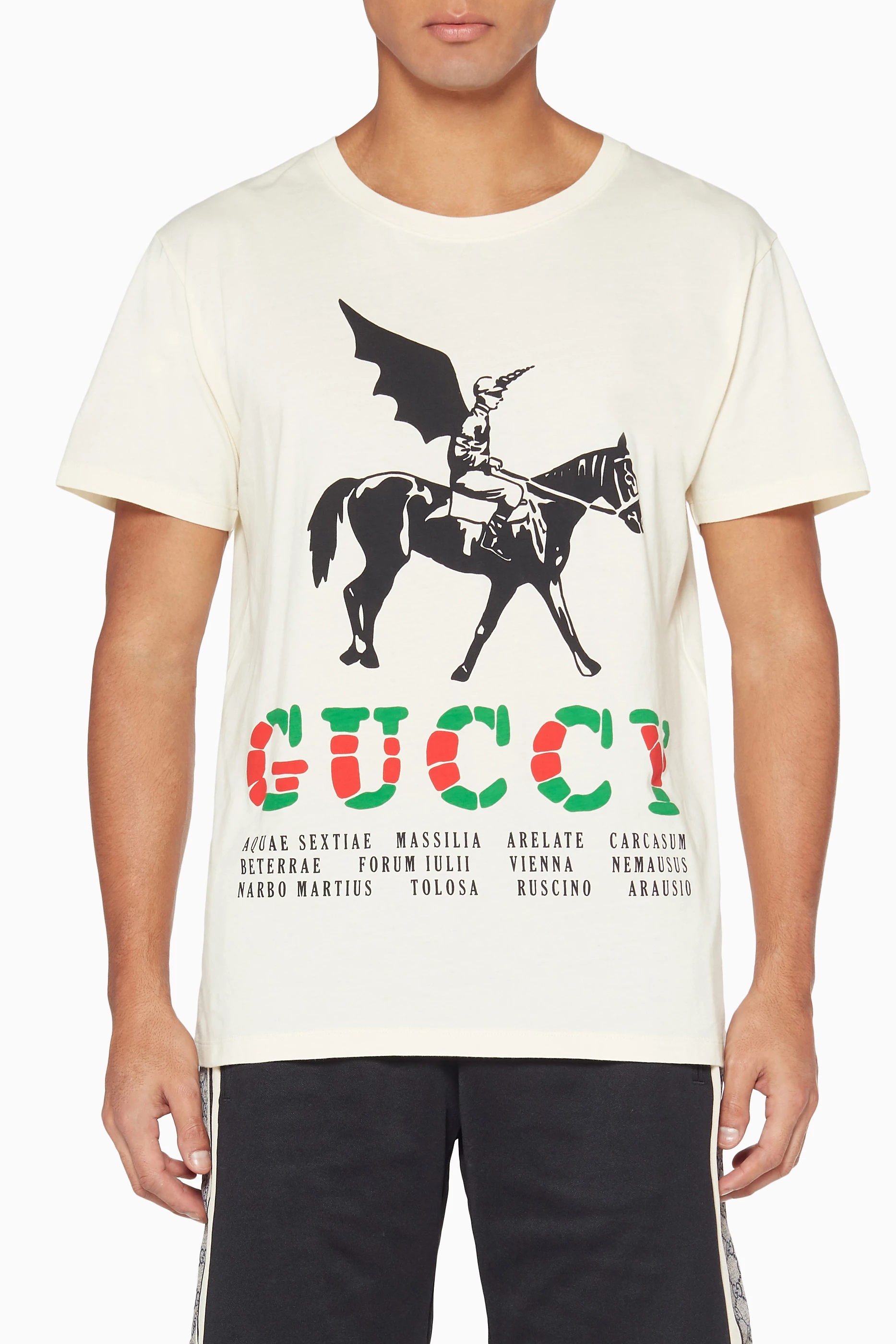 Buy Gucci White White Guccy Dragon Print T Shirt For Men Online Ounass Bahrain