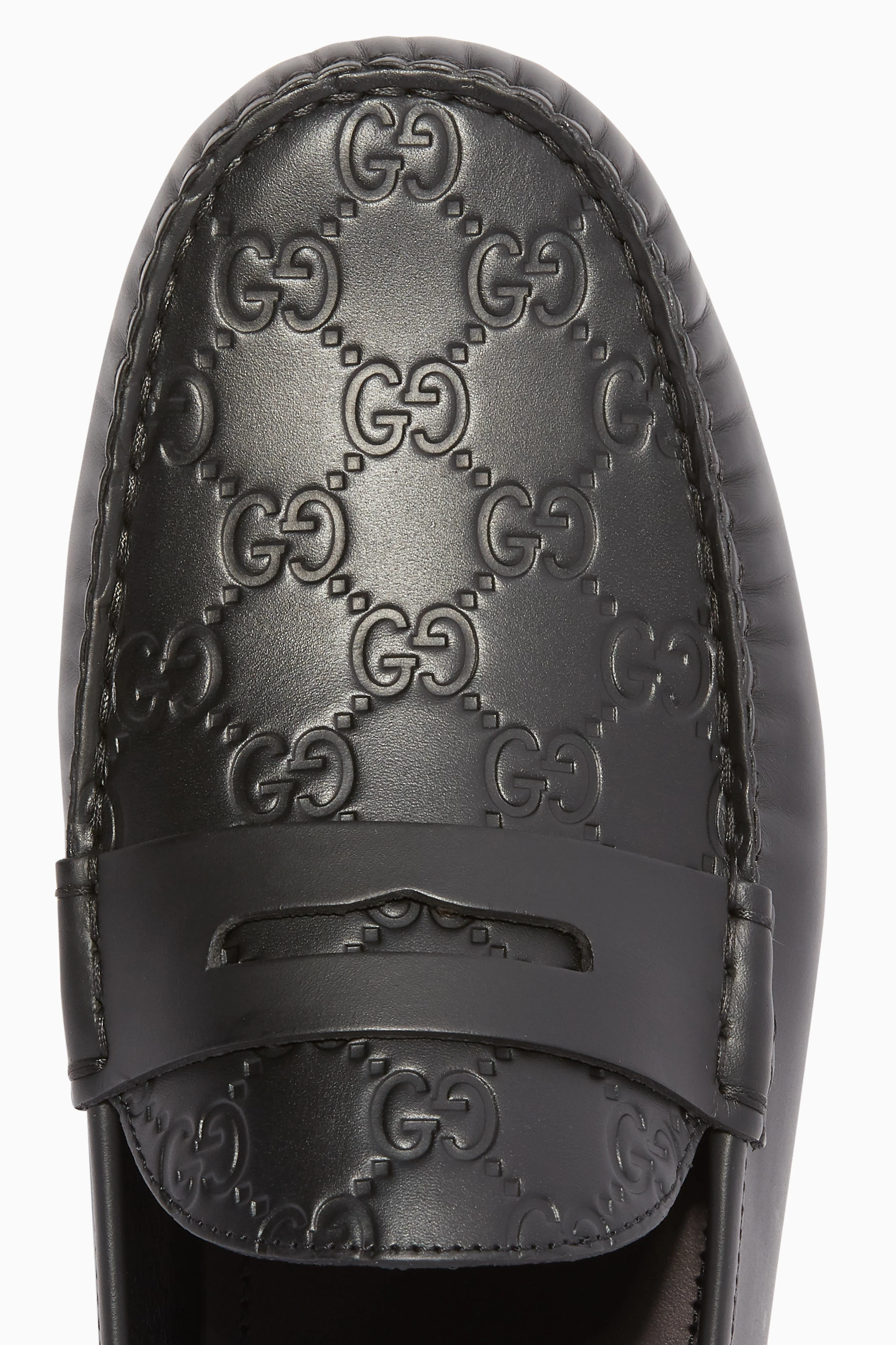 Buy Gucci Black Black Leather Kanye Signature Driving Shoes For Men Online Ounass Bahrain