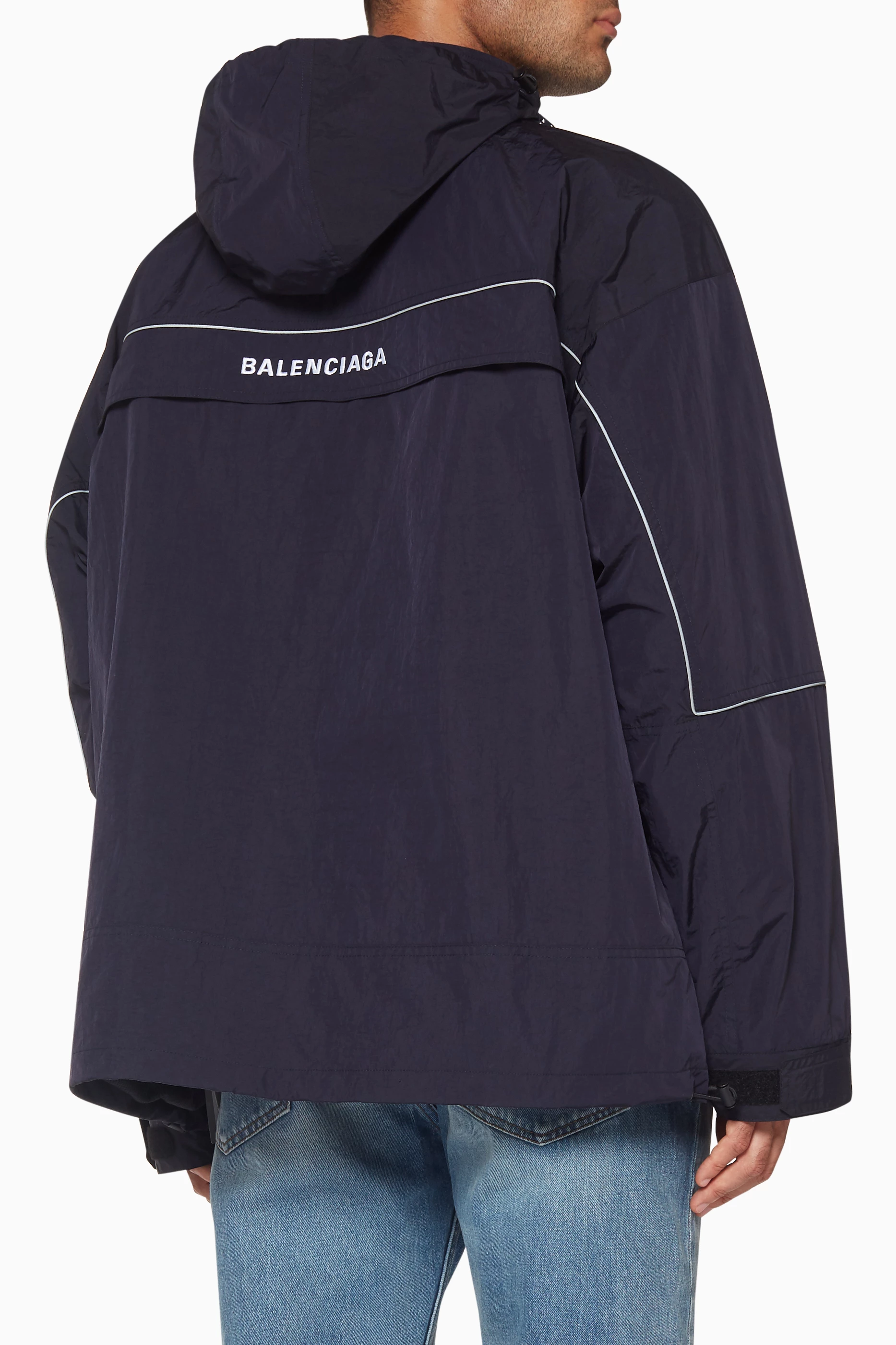 Buy Balenciaga Blue Blue 80s Windbreaker Jacket For Men Online Ounass Bahrain