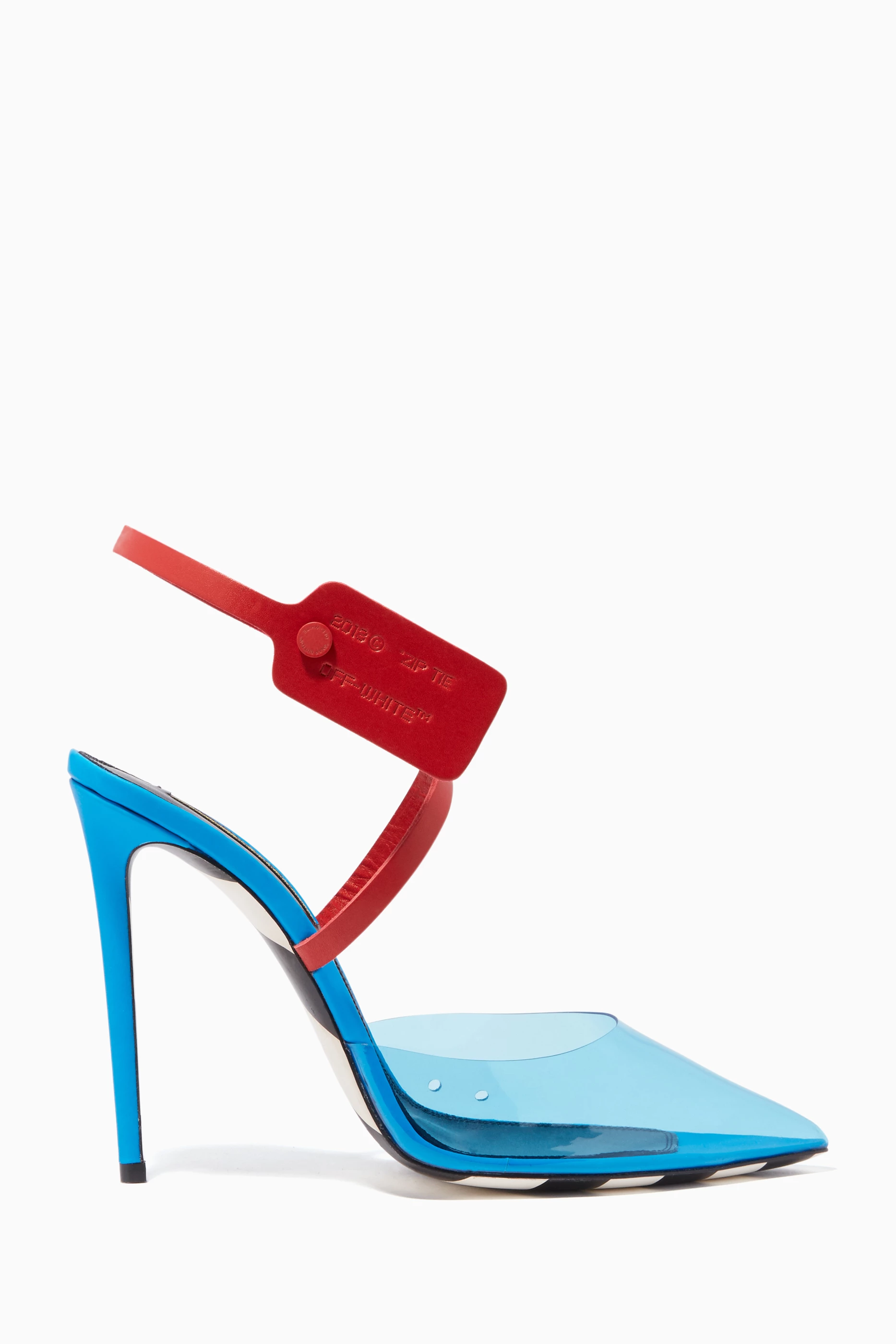 Off white blue heels on sale