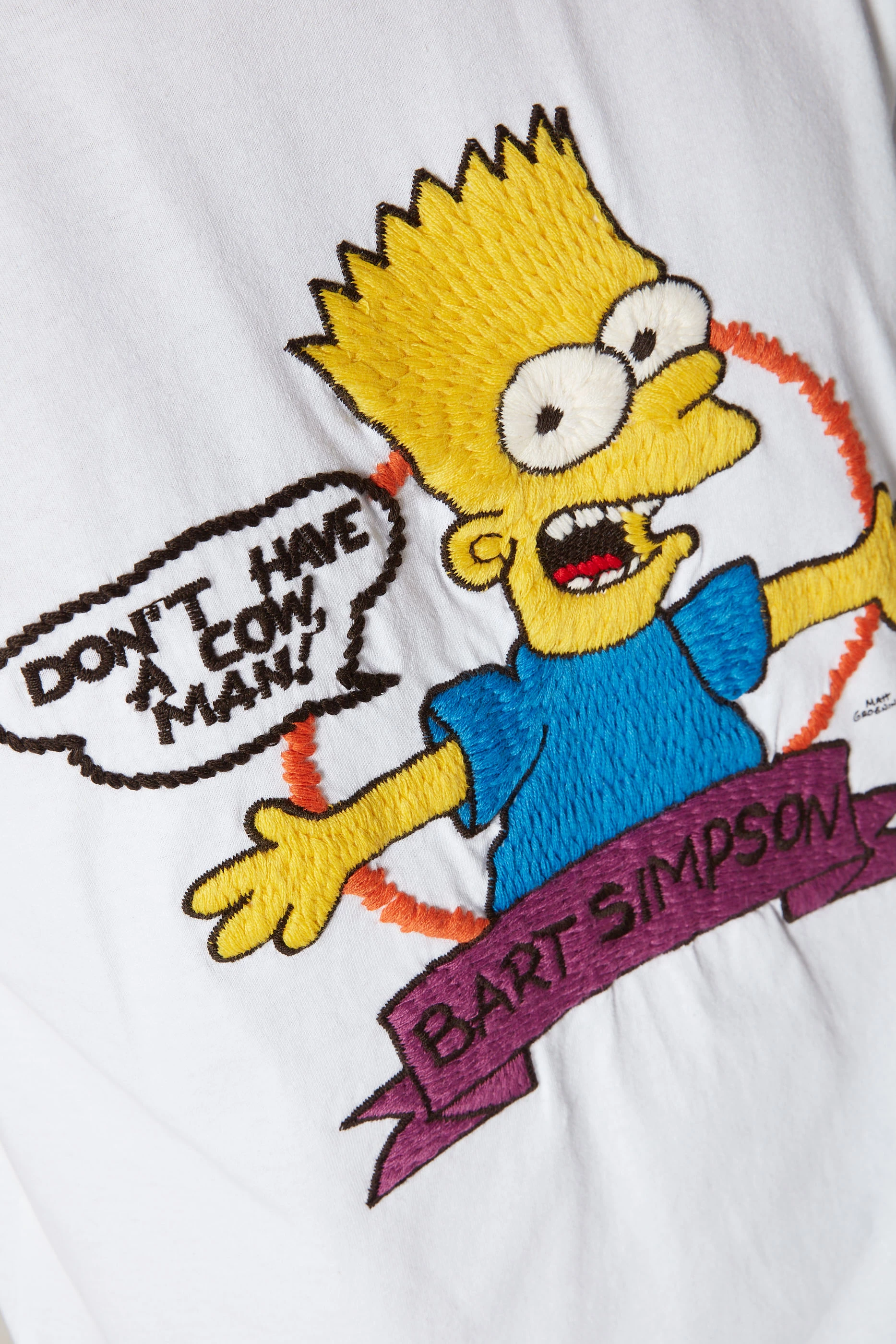 Buy Off White White Bart Simpson Embroidered T Shirt For Men Online Ounass Bahrain